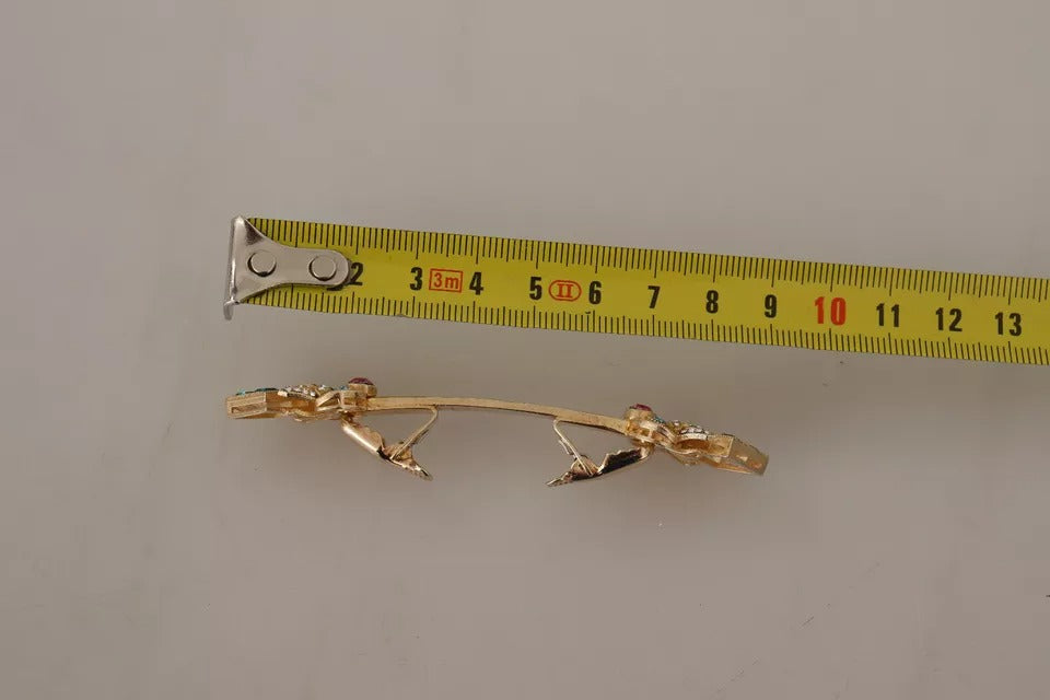 Dolce & Gabbana Gold Plated 925 Sterling Silver Crystal Collar Stop Men's Brooch