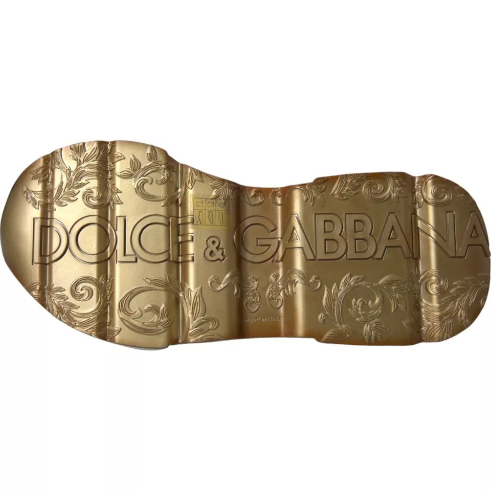 Dolce & Gabbana White Gold DAYMASTER Leather Sneakers Men Men's Shoes