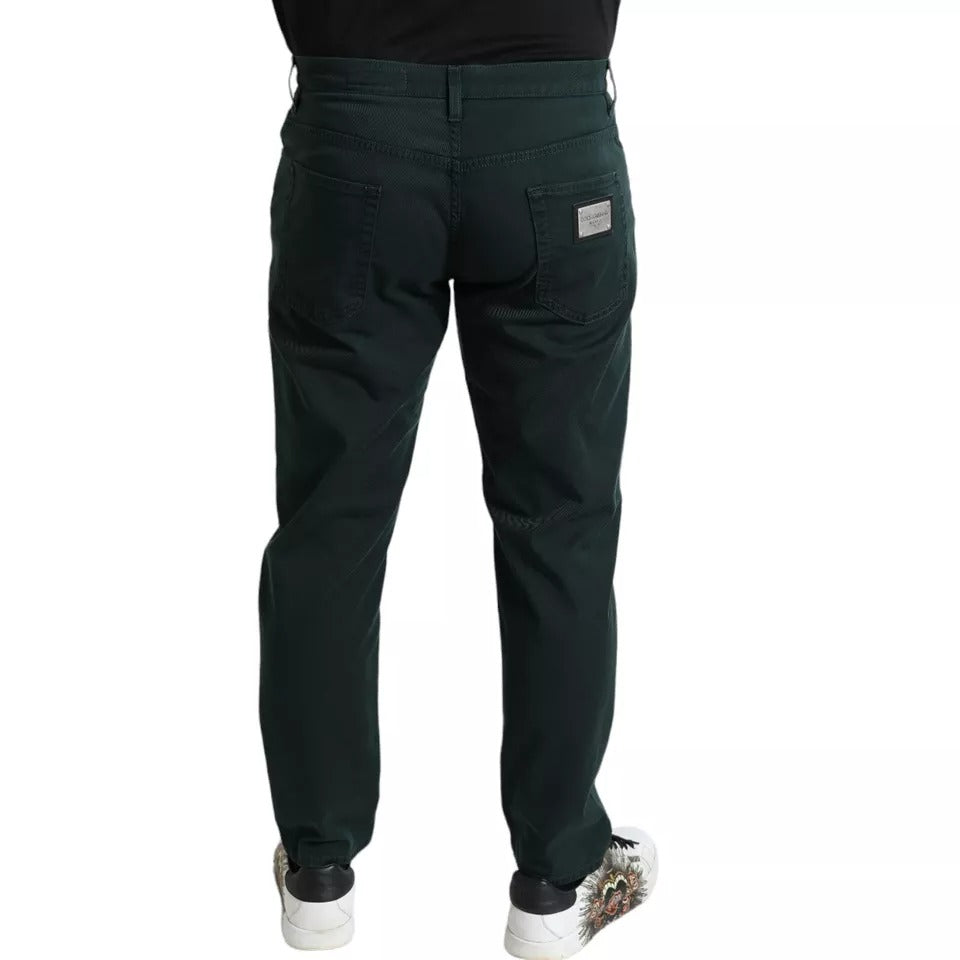 Dolce & Gabbana Green Cotton Stretch Skinny Men Denim Men's Jeans (Pre-Owned)