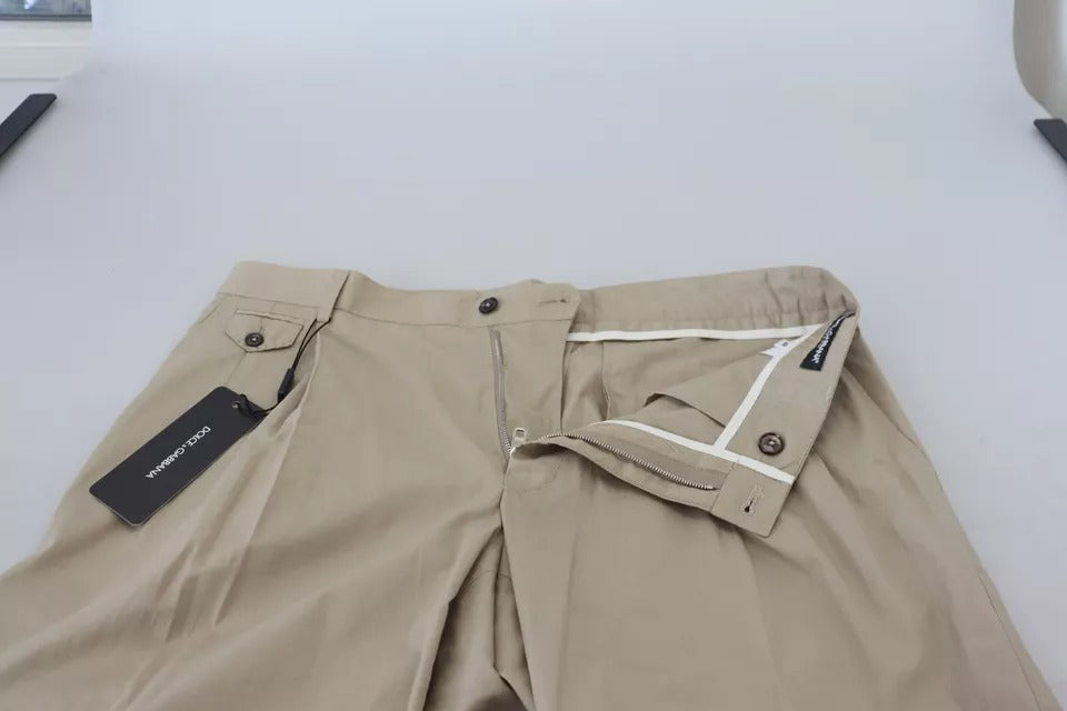 Dolce & Gabbana Beige Cotton Chino Men Formal Men's Pants (Pre-Owned)