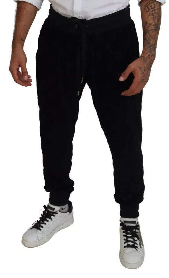 Dolce & Gabbana Black Cotton Skinny Jogger SweatMen's Men's Pants (Pre-Owned)