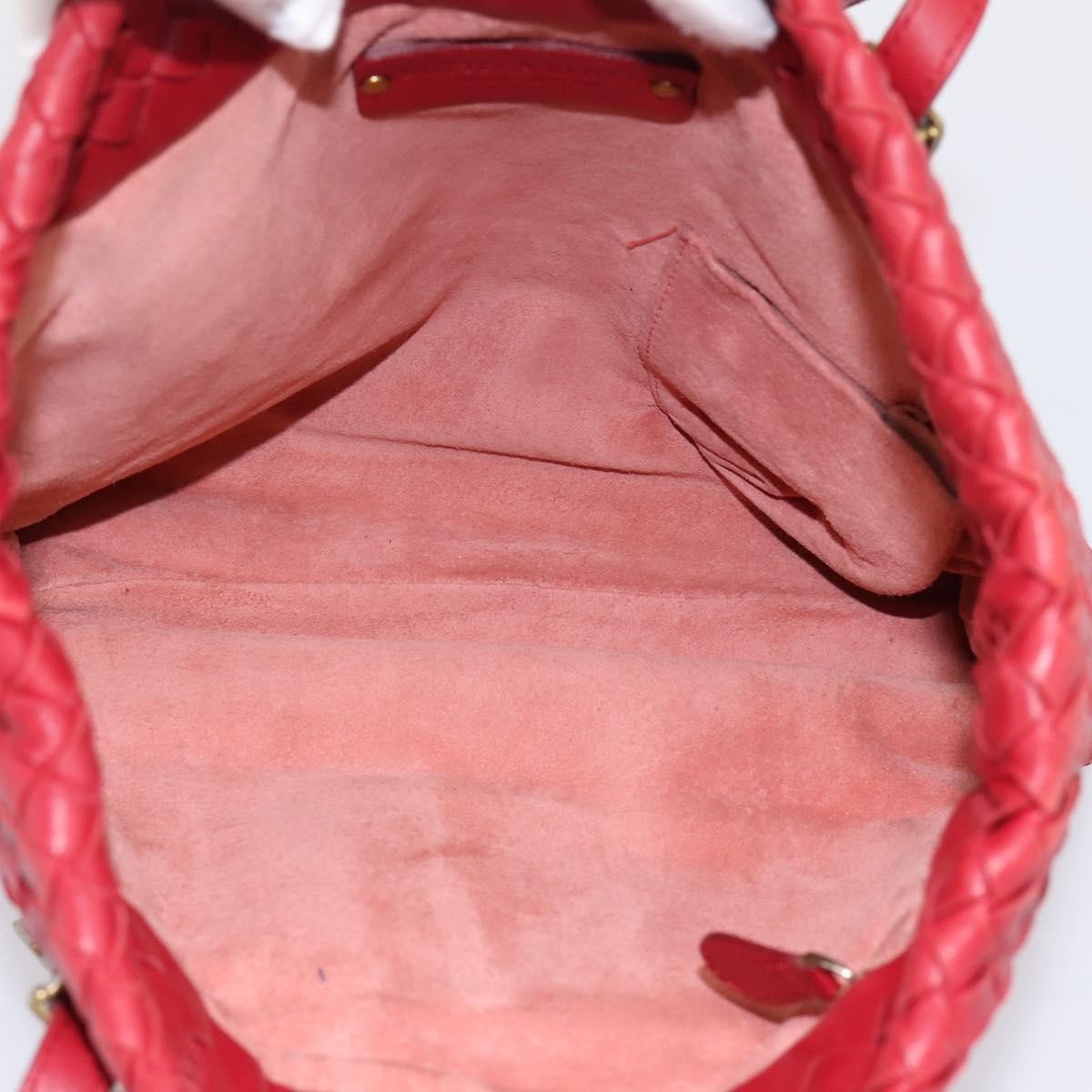 Bottega Veneta Belted Tote Intrecciato Nappa Red Leather Tote Bag Bag (Pre-Owned)