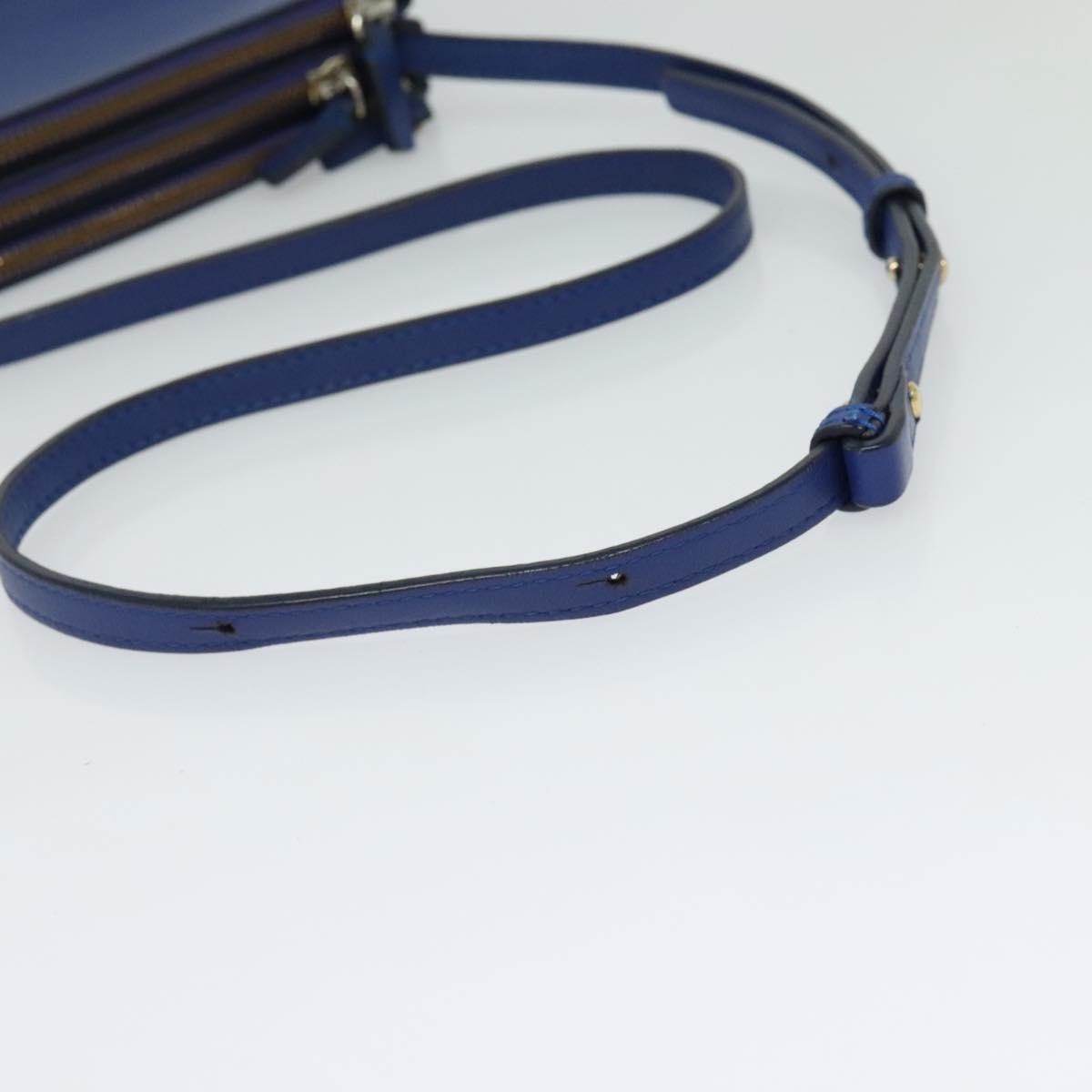 Celine Trio Leather Blue Leather Shoulder Bag Bag (Pre-Owned)