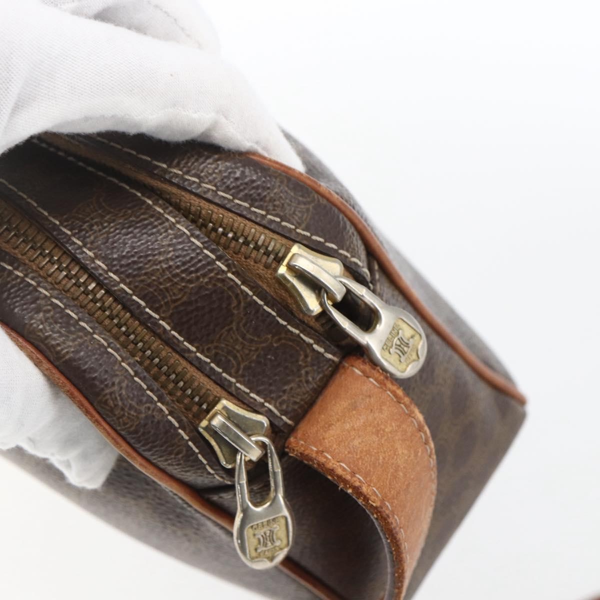 Celine Vintage Macadam Canvas Brown Canvas Shoulder Bag Bag (Pre-Owned)