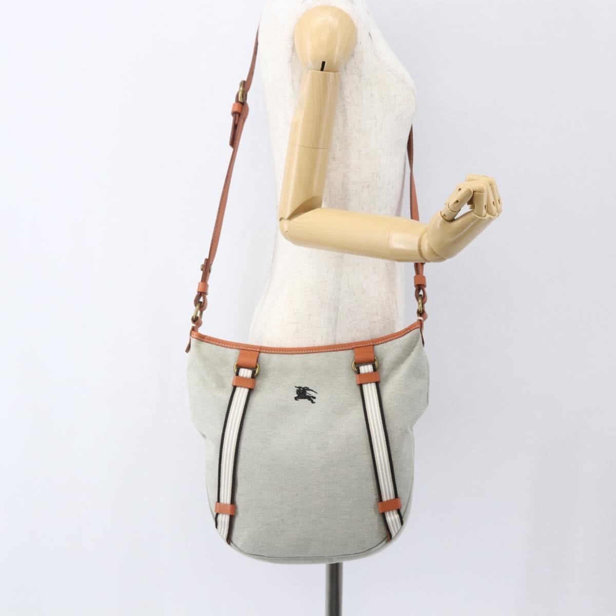 Burberry Blue Label Canvas Gray Canvas Shoulder Bag Bag (Pre-Owned)