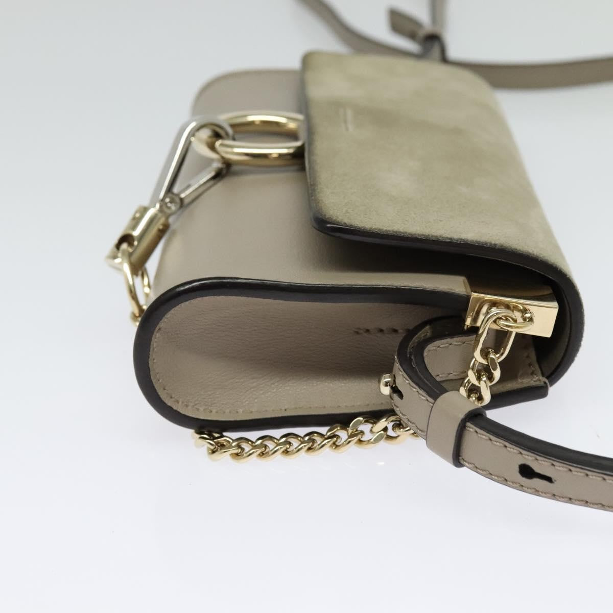 Chloe Faye Leather And Suede Beige Leather Shoulder Bag Bag (Pre-Owned)