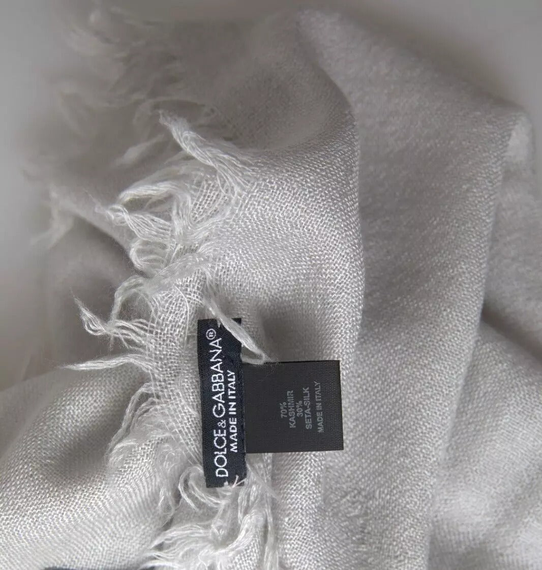 Dolce & Gabbana Gray Cashmere Wrap Shawl Fringe Women's Scarf (Pre-Owned)