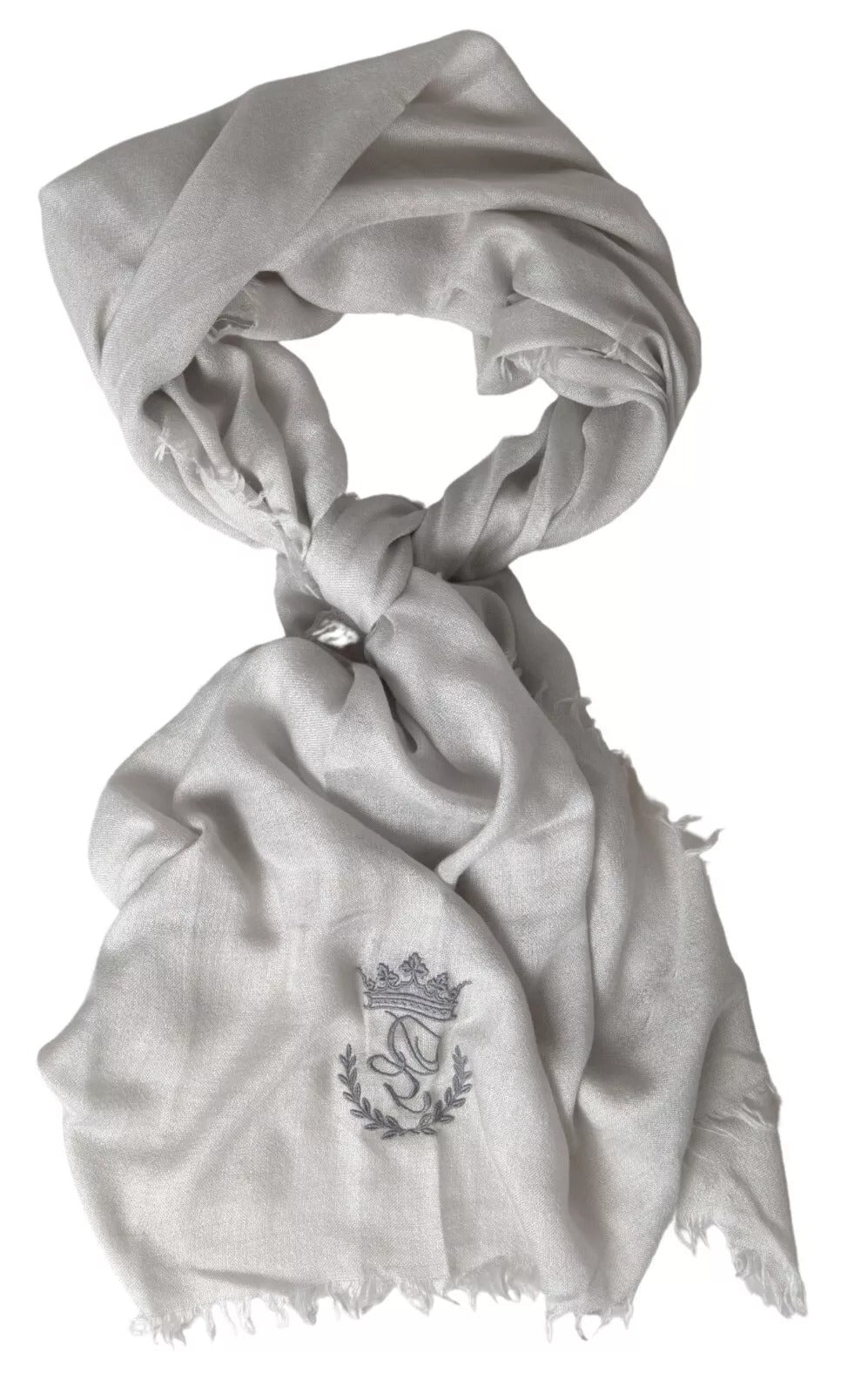 Dolce & Gabbana Gray Cashmere Wrap Shawl Fringe Women's Scarf (Pre-Owned)