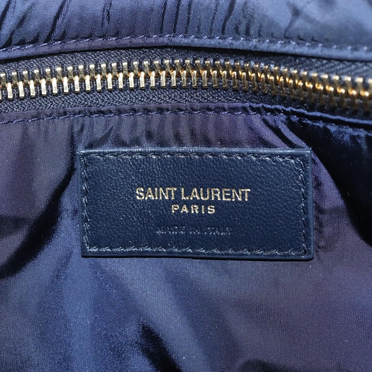 Saint Laurent Le 5 A 7 Hobo Nylon Navy Nylon Shoulder Bag Bag (Pre-Owned)