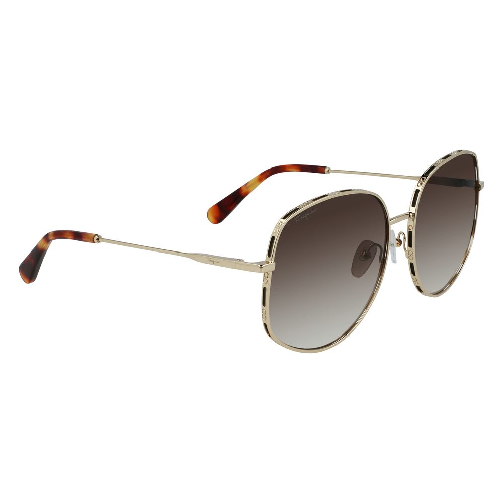 Salvatore Ferragamo Gold Metal Women's Sunglasses