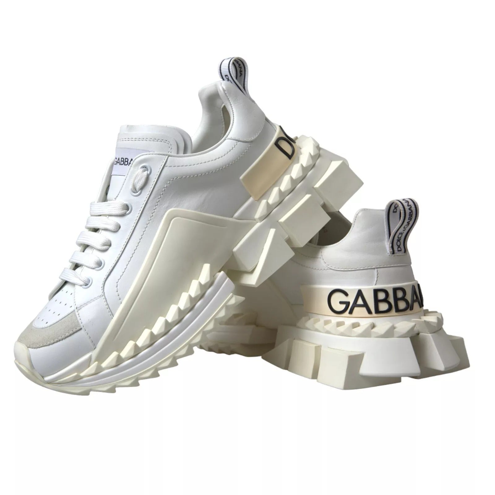 Dolce & Gabbana White Leather Super Queen Women Women's Sneakers (Pre-Owned)