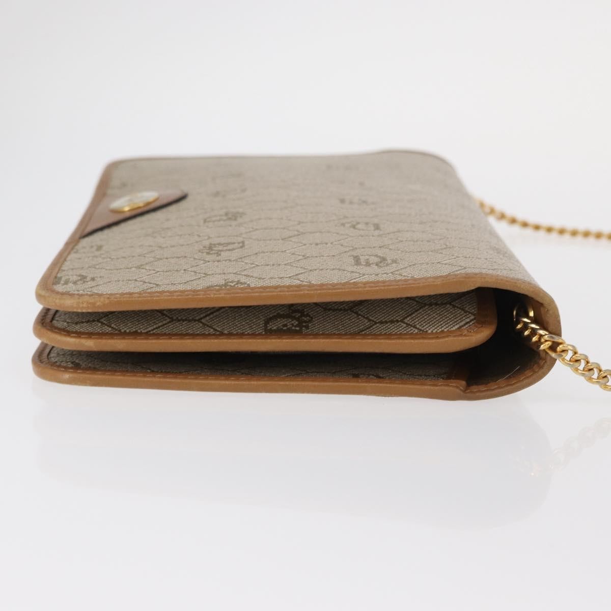 Christian Dior Vintage Honeycomb Zip Coated Canvas Beige Canvas Clutche & Pouche Bag (Pre-Owned)