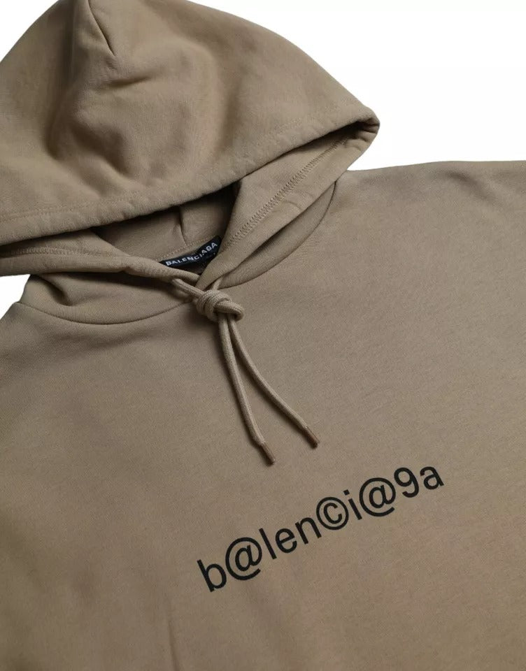 Balenciaga Brown Cotton Symbolic Molleton Bouclette Hooded Men's Sweater (Pre-Owned)