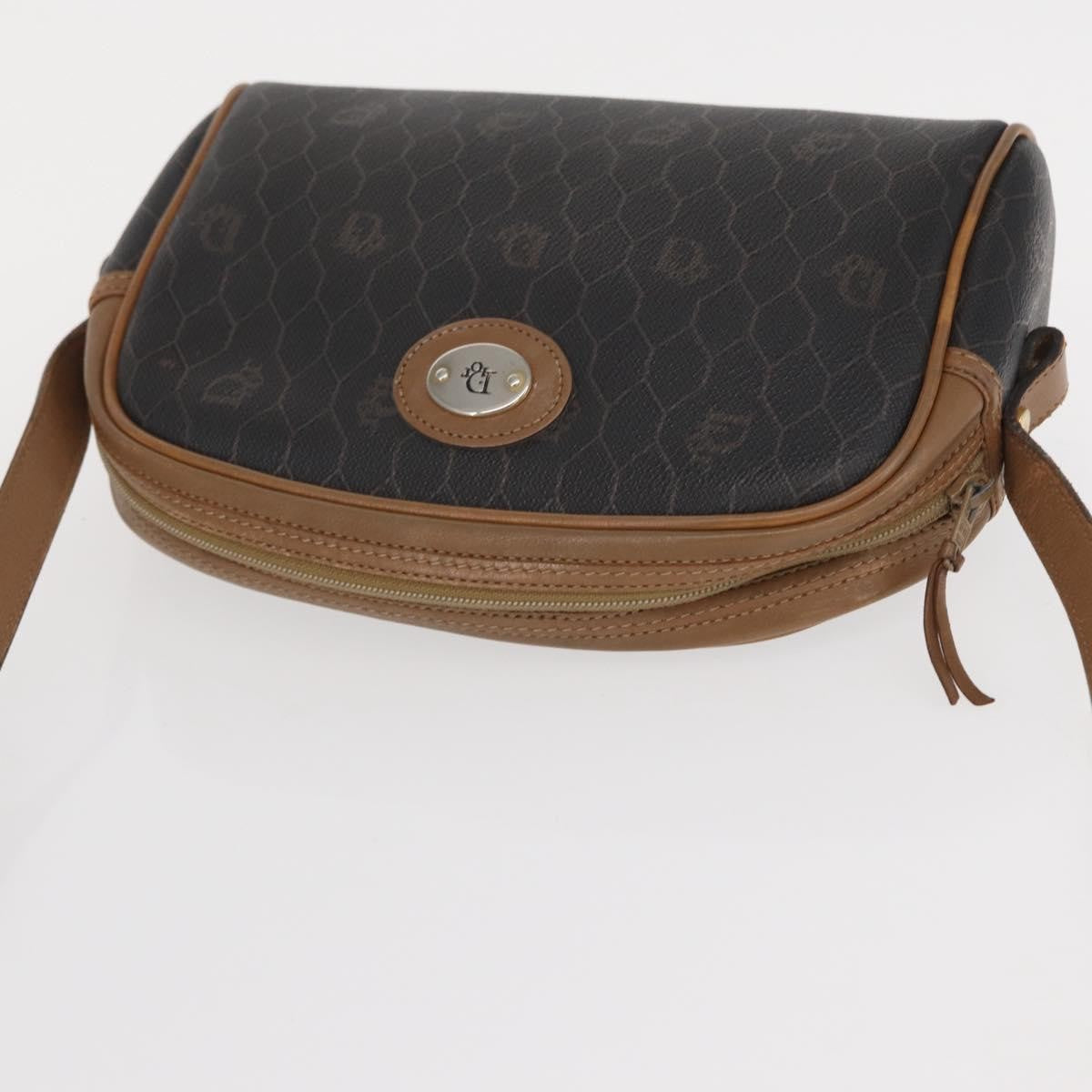 Christian Dior Vintage Honeycomb Canvas And Leather Black Canvas Shoulder Bag Bag (Pre-Owned)