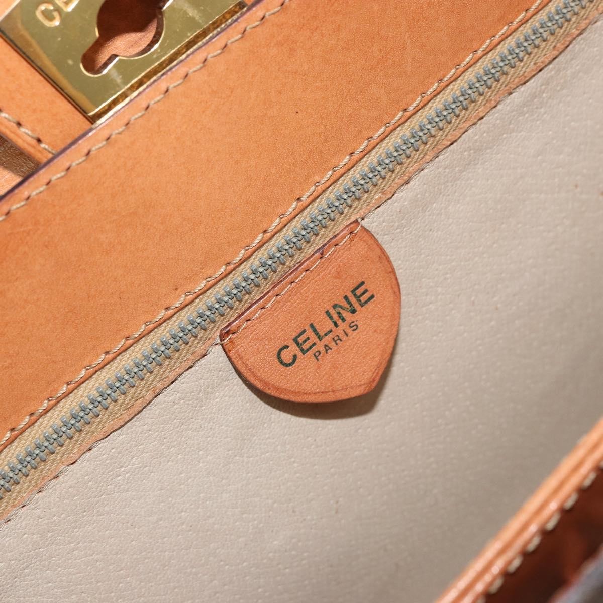 Celine Vintage Macadam Canvas Brown Canvas Handbag (Pre-Owned)