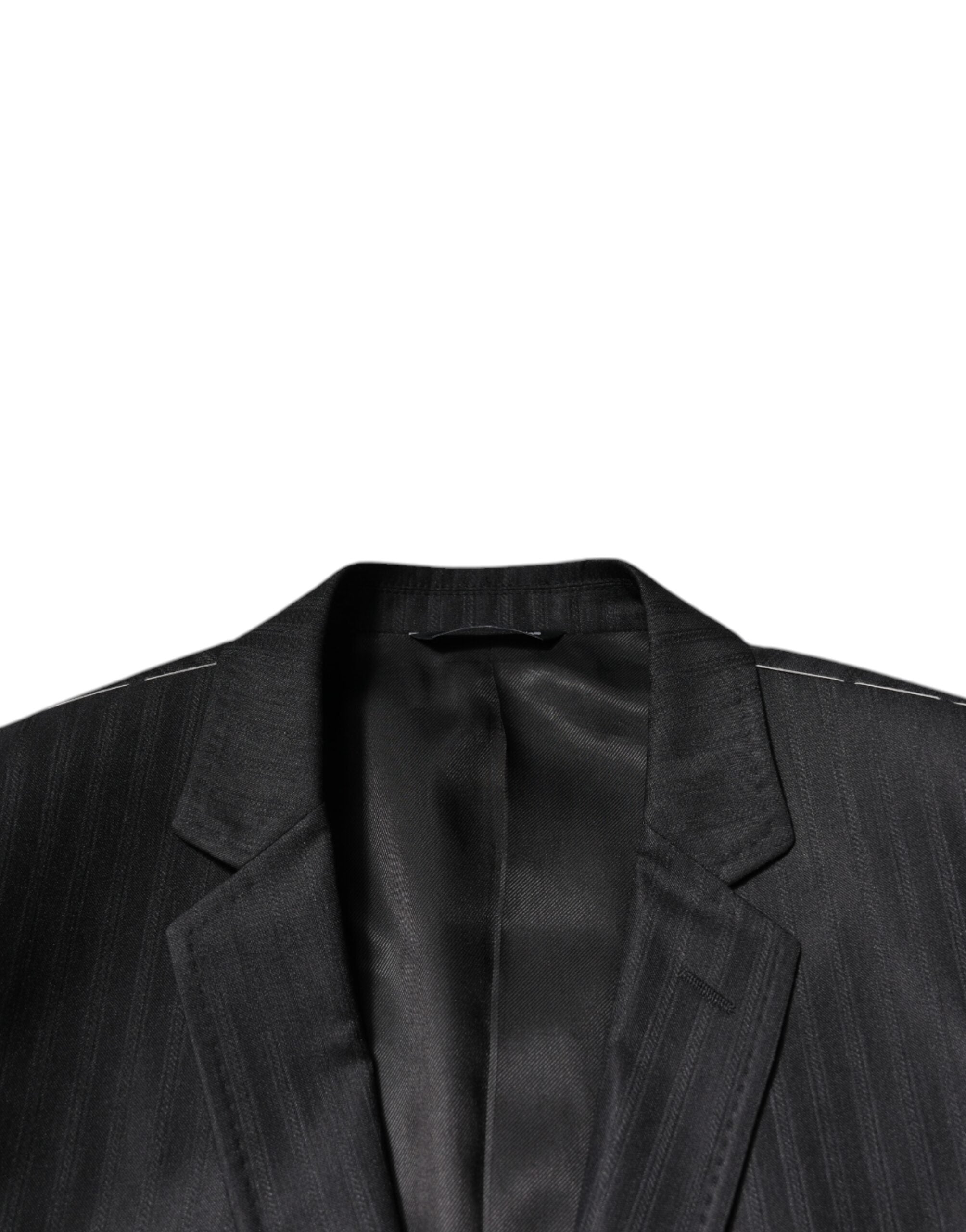 Dolce & Gabbana Black Stripe Wool Single Breasted Men's Blazer