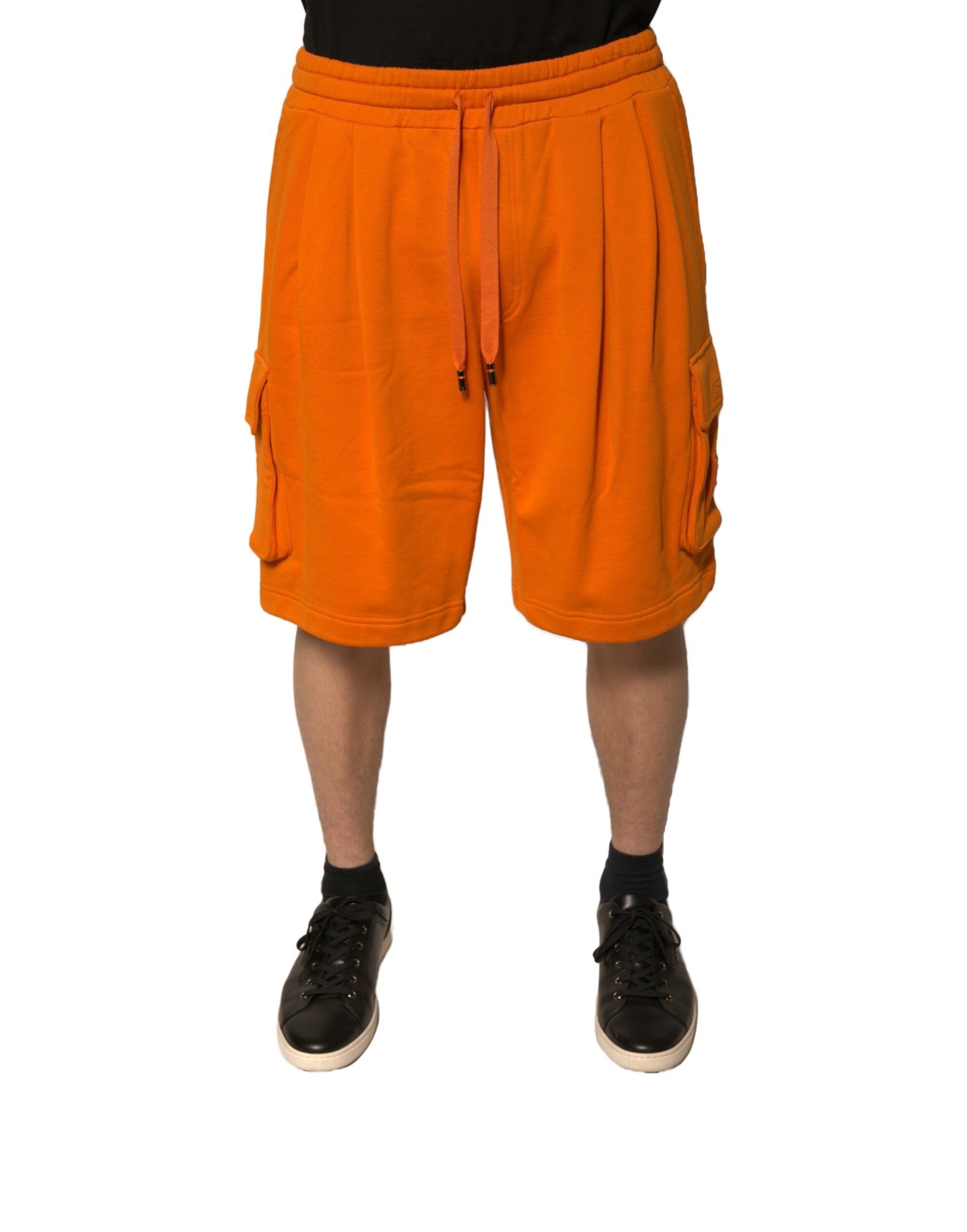 Dolce & Gabbana Orange Cotton Men Casual Cargo Bermuda Men's Shorts (Pre-Owned)