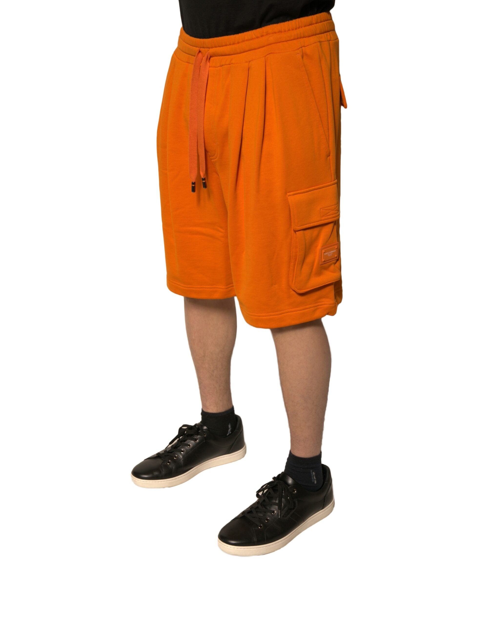 Dolce & Gabbana Orange Cotton Men Casual Cargo Bermuda Men's Shorts (Pre-Owned)