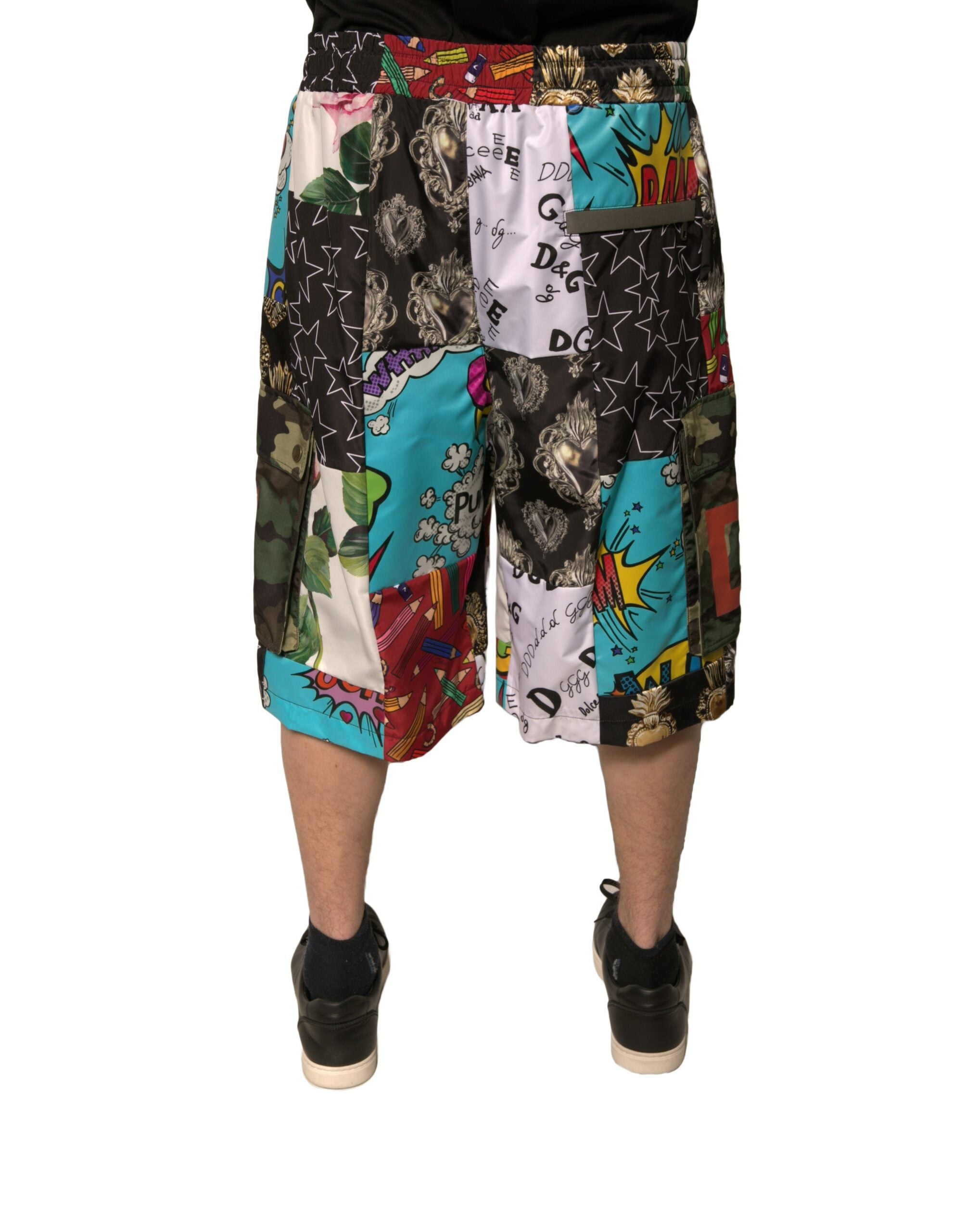 Dolce & Gabbana Multicolor Patchwork Cargo Bermuda Men's Shorts