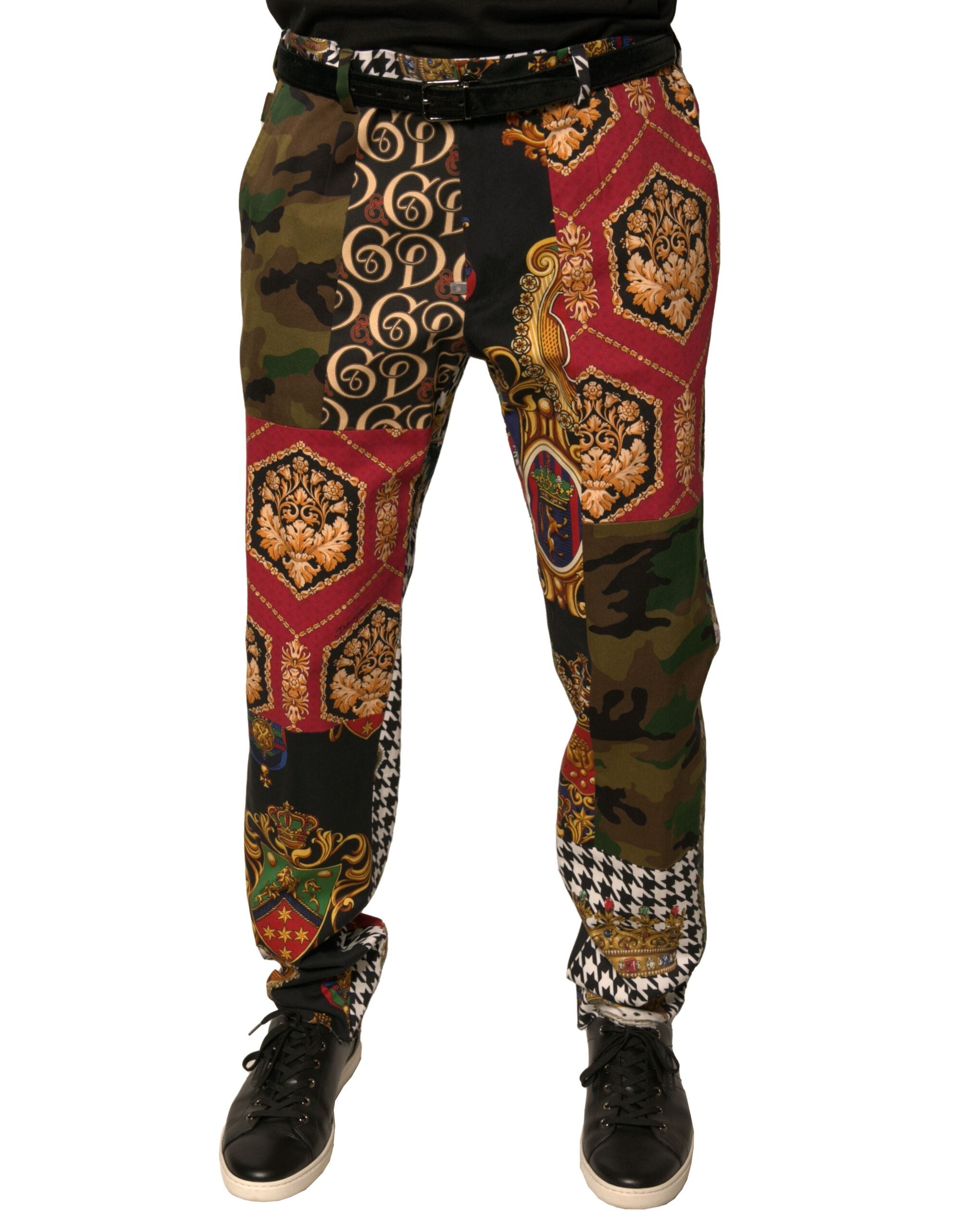 Dolce & Gabbana Multicolor Patchwork Men Dress Men's Pants