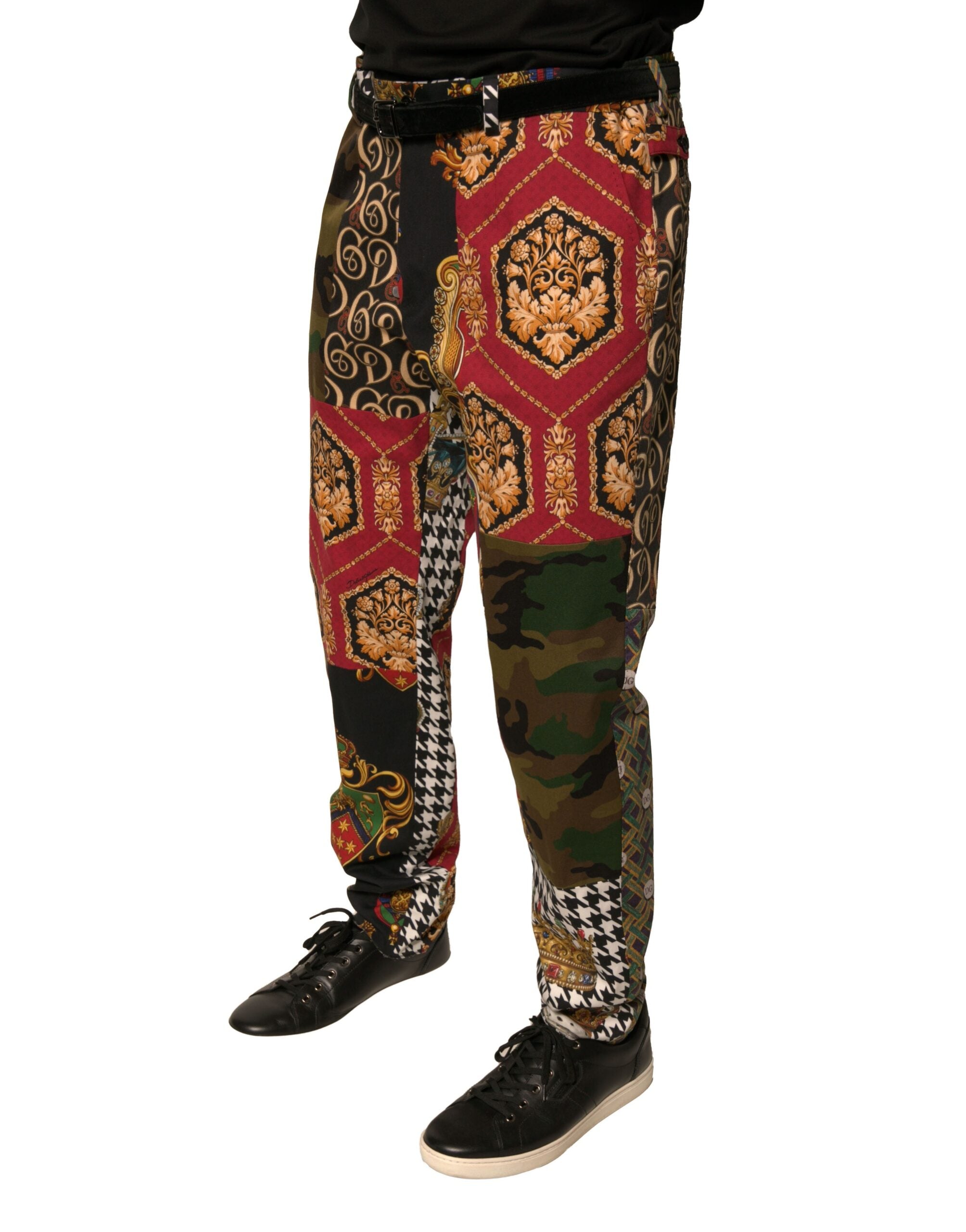 Dolce & Gabbana Multicolor Patchwork Men Dress Men's Pants