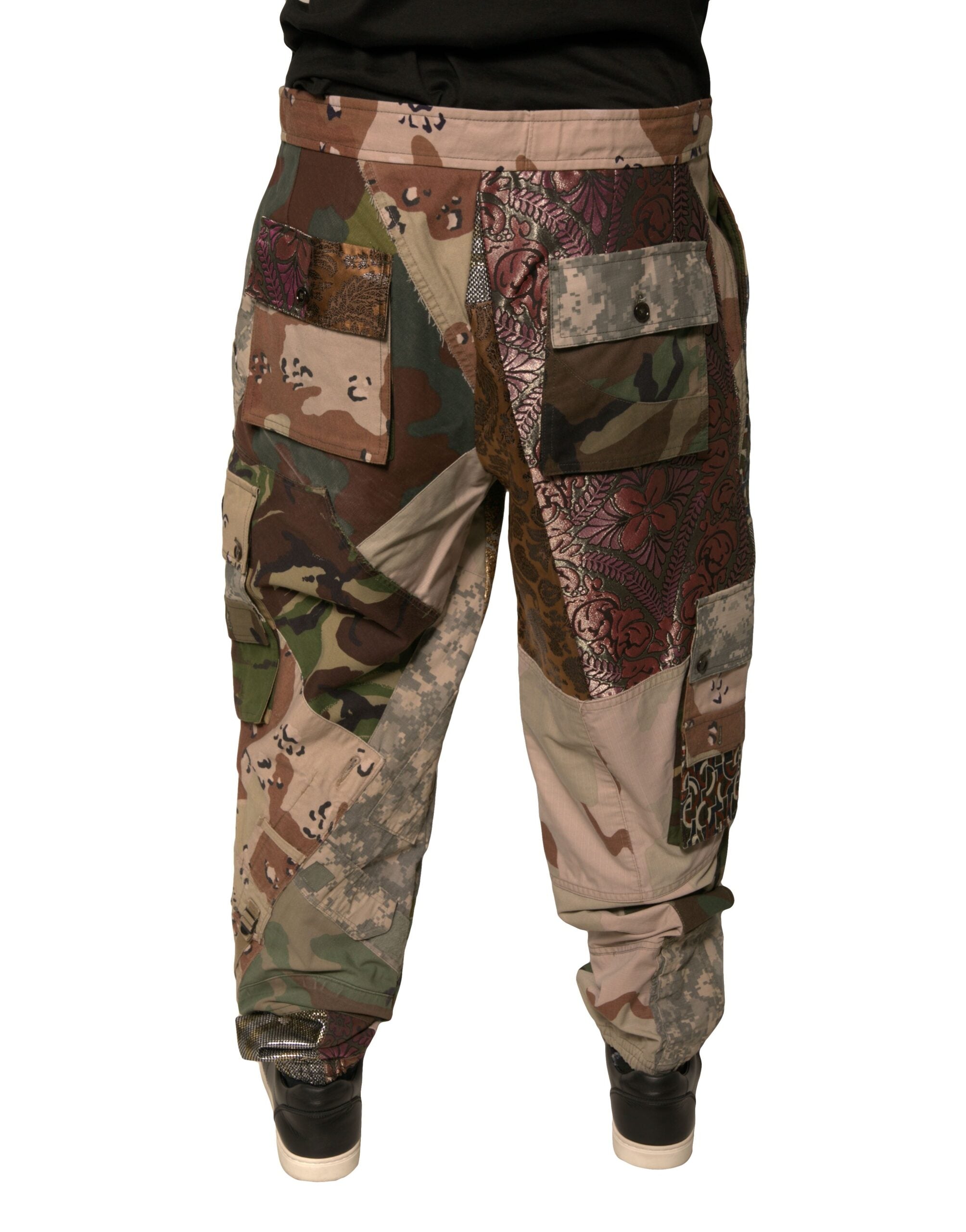 Dolce & Gabbana Multicolor Patchwork Men Jogger Men's Pants (Pre-Owned)