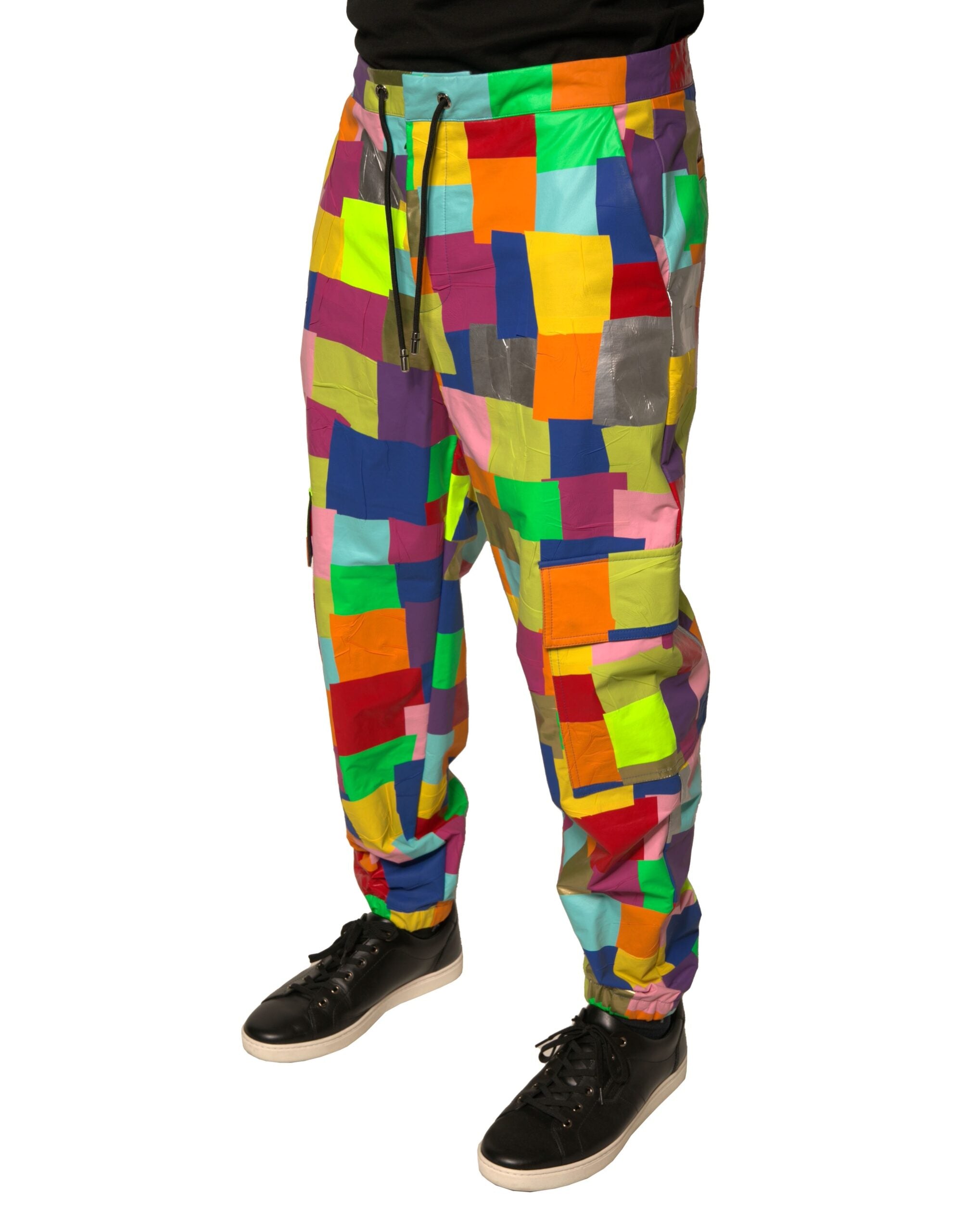 Dolce & Gabbana Multicolor Cotton Patchwork Men Cargo Men's Pants