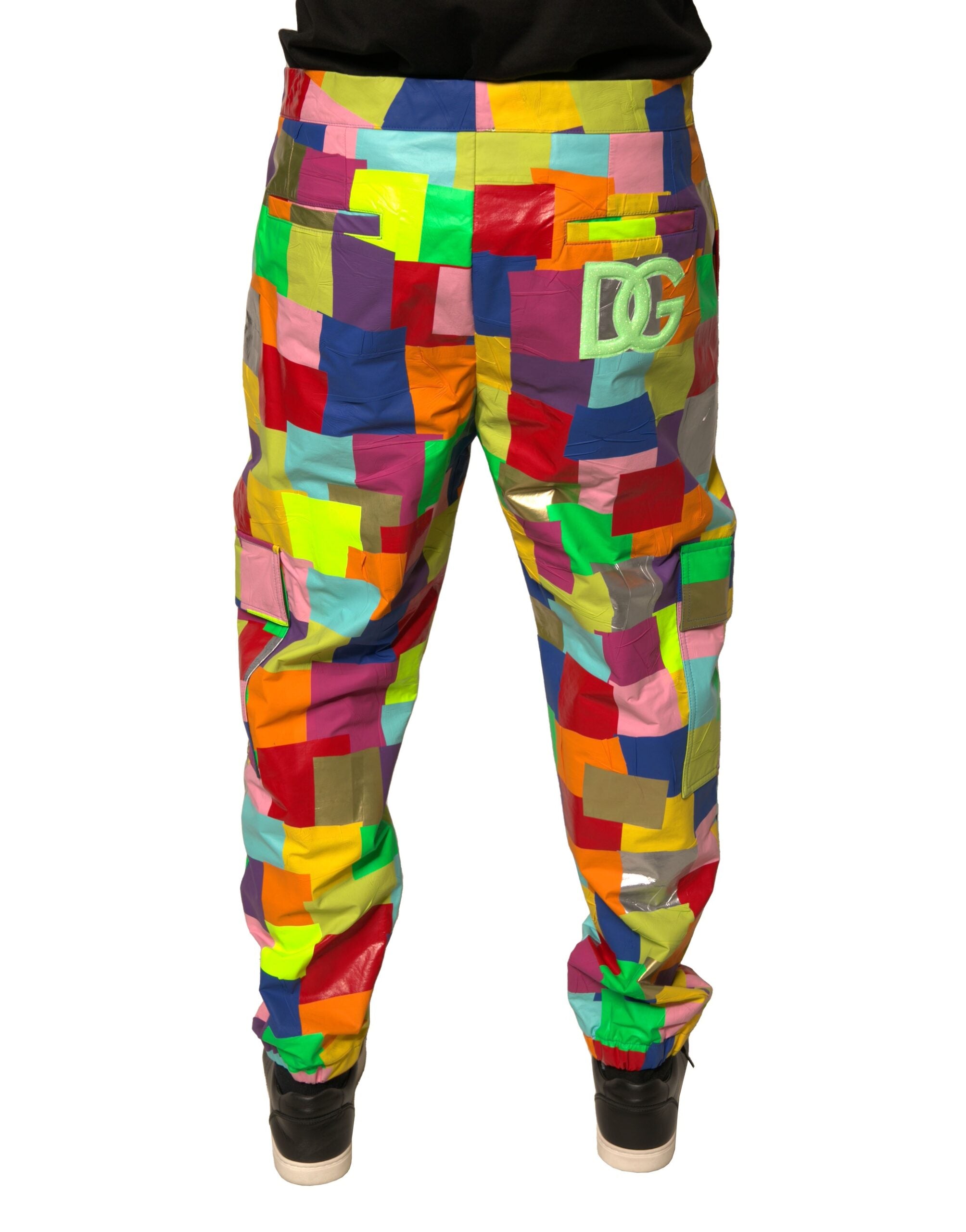 Dolce & Gabbana Multicolor Cotton Patchwork Men Cargo Men's Pants