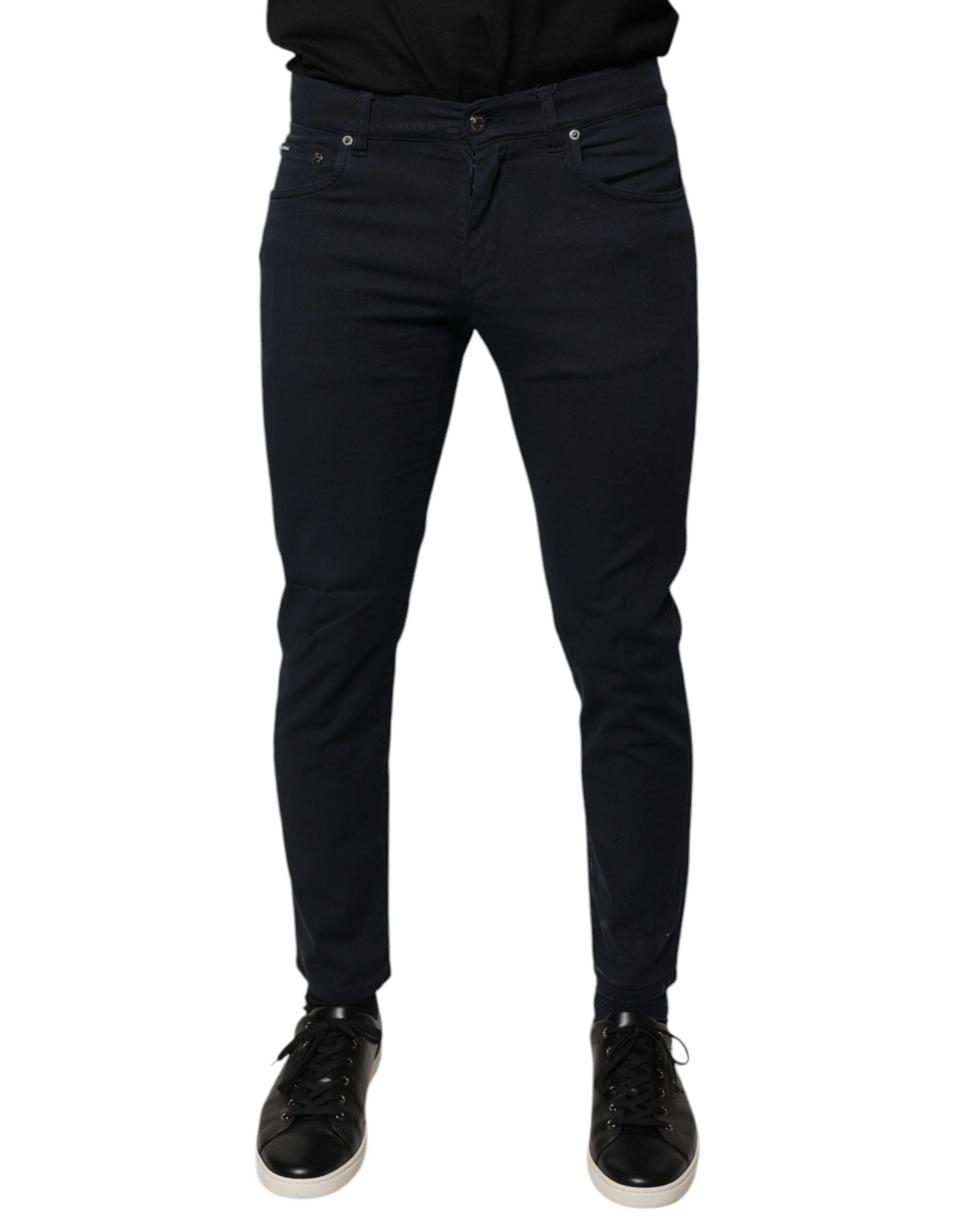 Dolce & Gabbana Black Logo Cotton Stretch Skinny Denim Men's Jeans (Pre-Owned)