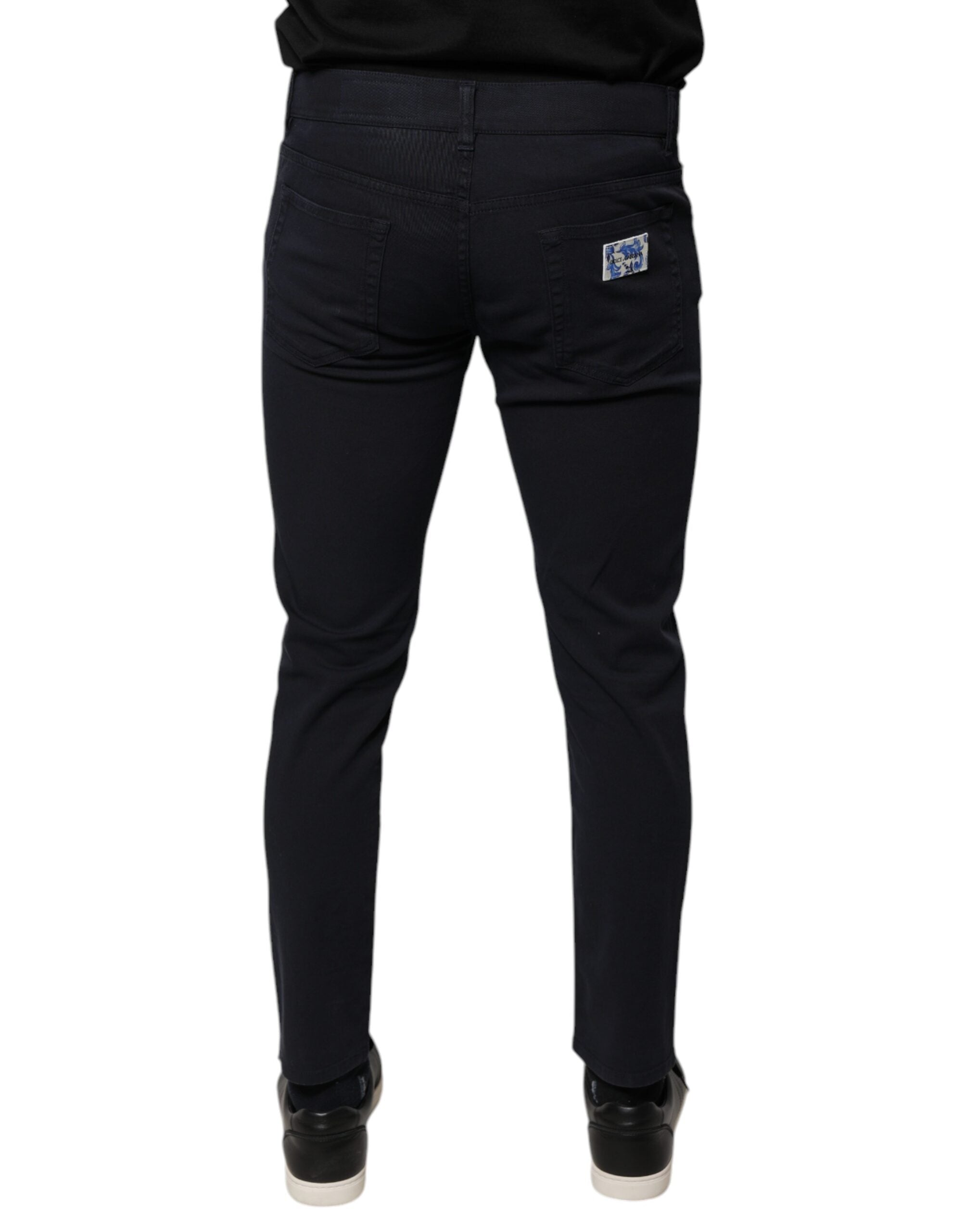 Dolce & Gabbana Black Logo Cotton Stretch Skinny Denim Men's Jeans (Pre-Owned)