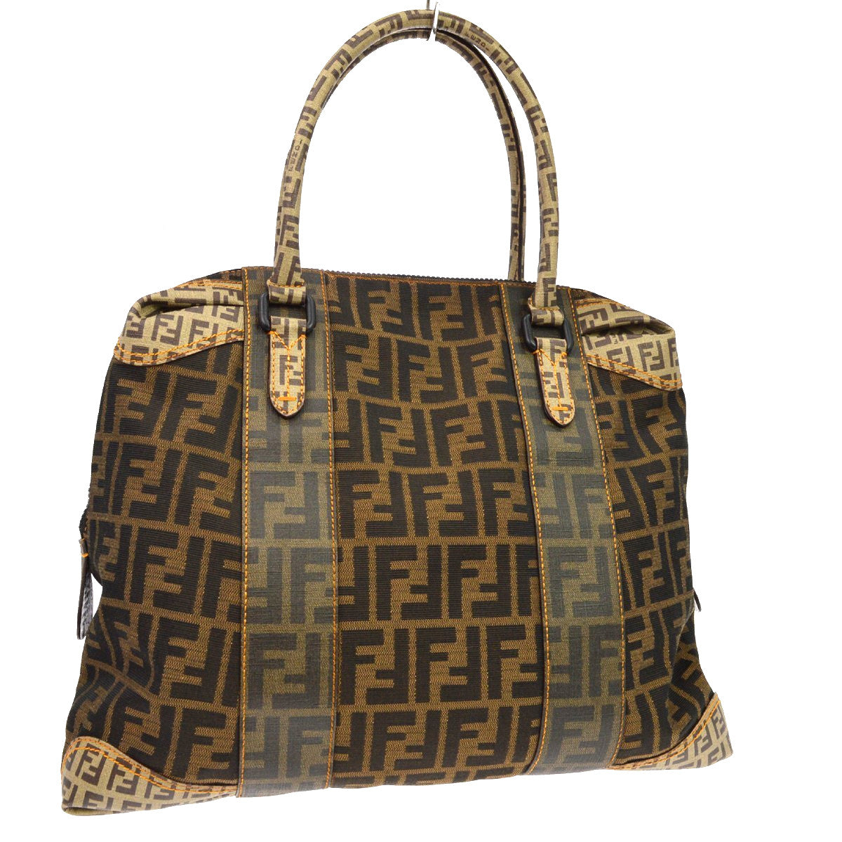 Fendi B Mix Zucca Mixed Media Brown Canvas Tote Bag Bag (Pre-Owned)