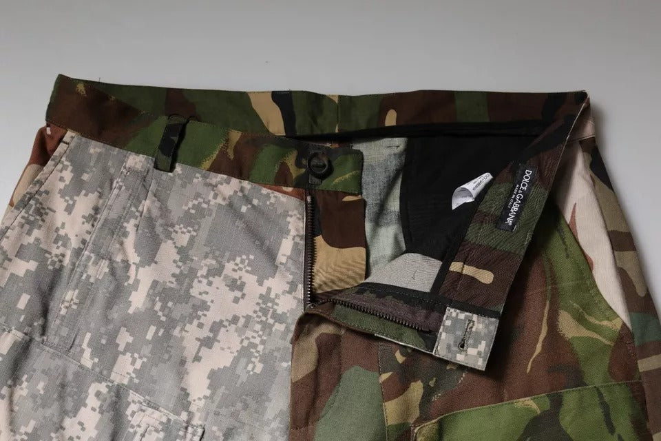 Dolce & Gabbana Multicolor Patchwork Camouflage Cargo Men's Pants