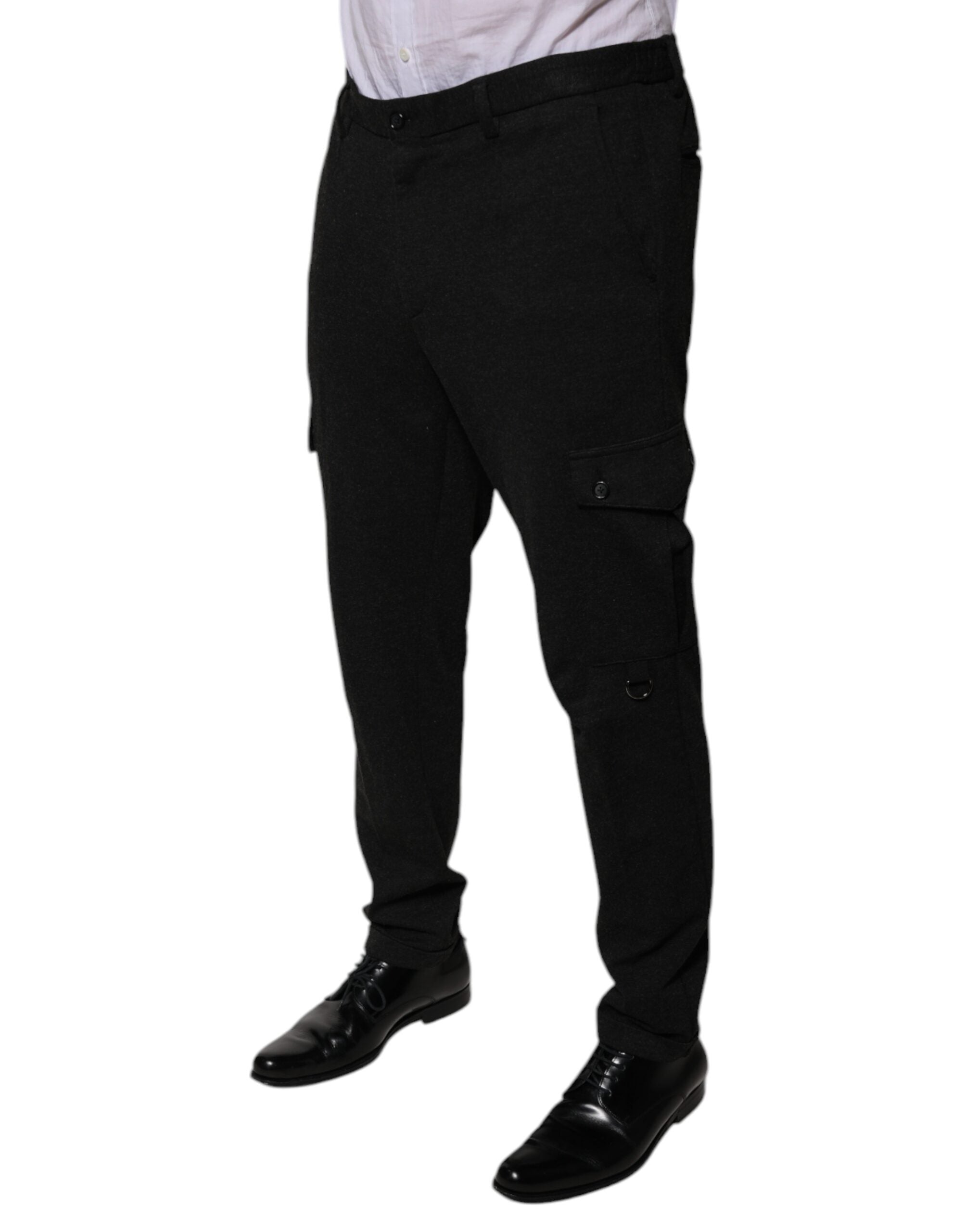 Dolce & Gabbana Black Viscose Cargo Men Casual Men's Pants