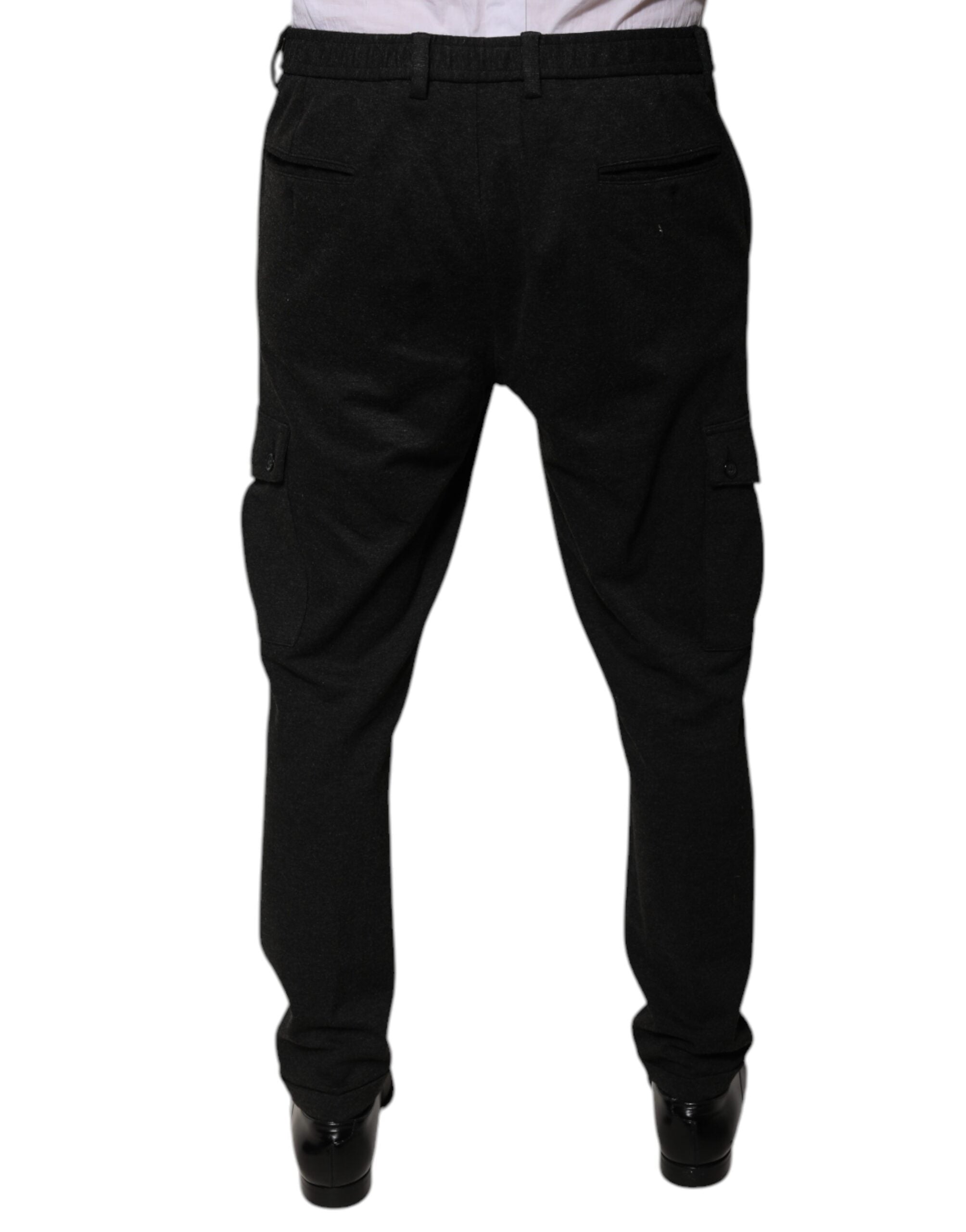 Dolce & Gabbana Black Viscose Cargo Men Casual Men's Pants