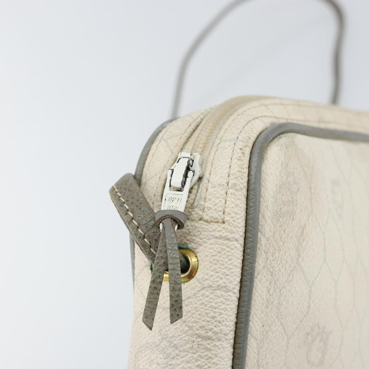 Christian Dior Vintage Honeycomb Zip Coated Canvas White Canvas Clutche & Pouche Bag (Pre-Owned)