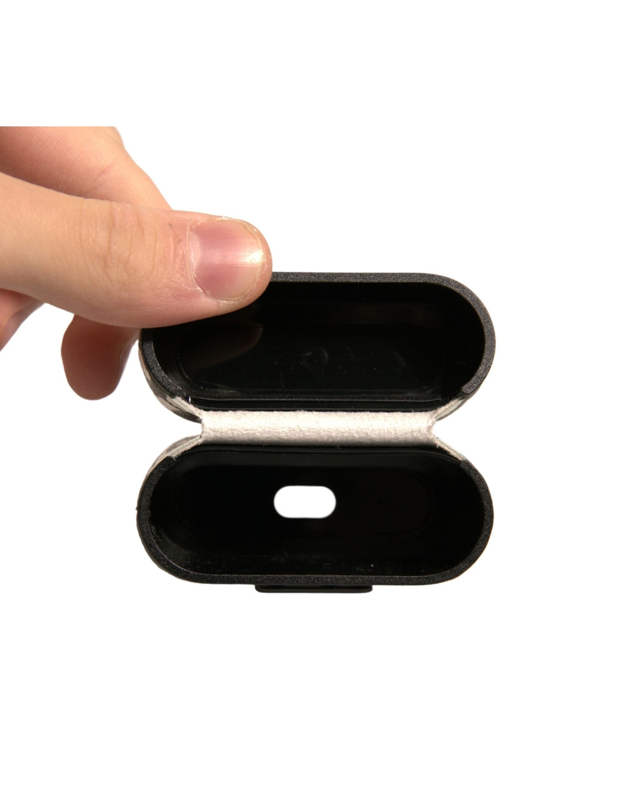 Dolce & Gabbana Black White Leather Scribble Embossed Logo Airpods Men's Case