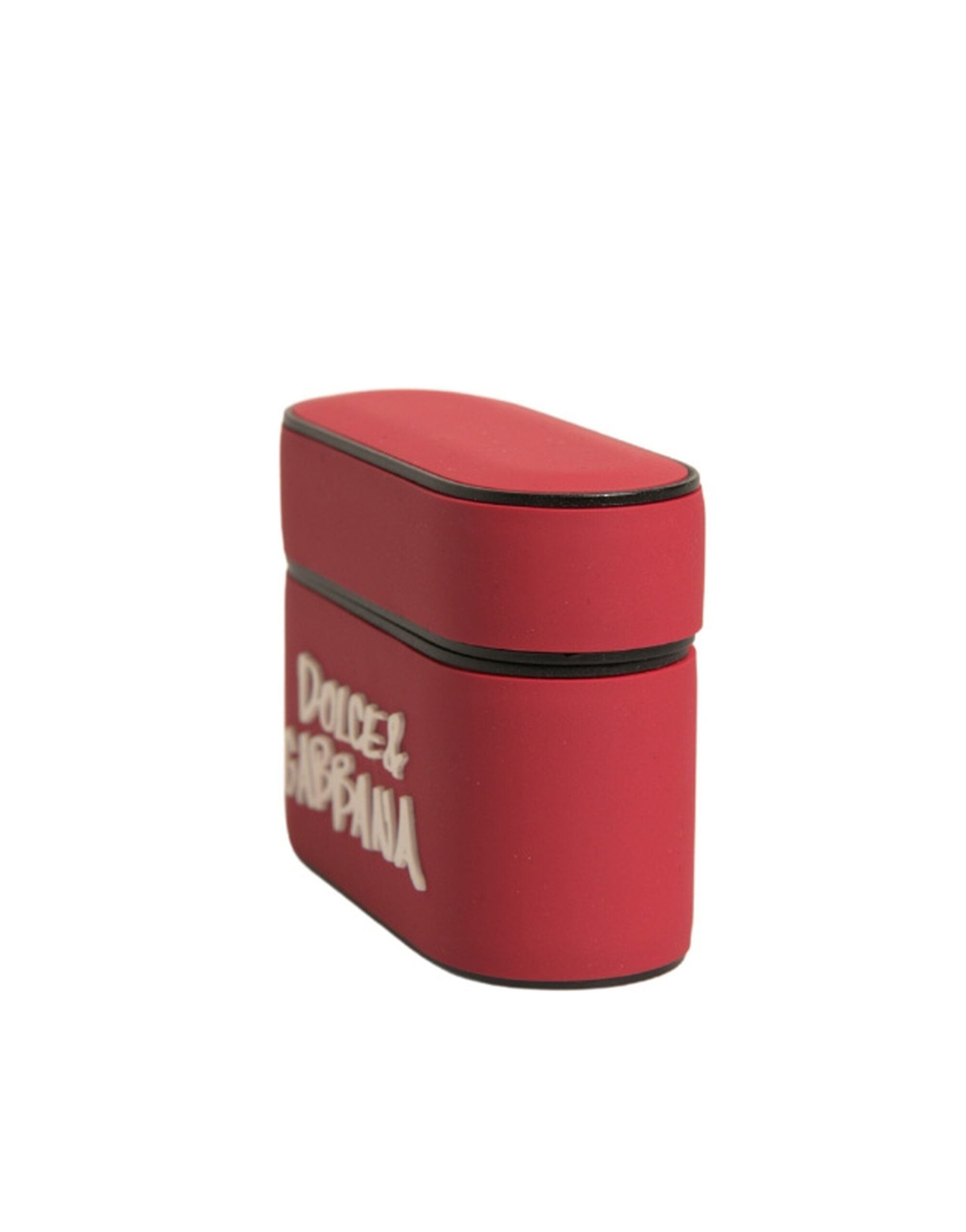 Dolce & Gabbana Red PVC Embossed Logo Plaque Holder Airpods  Case