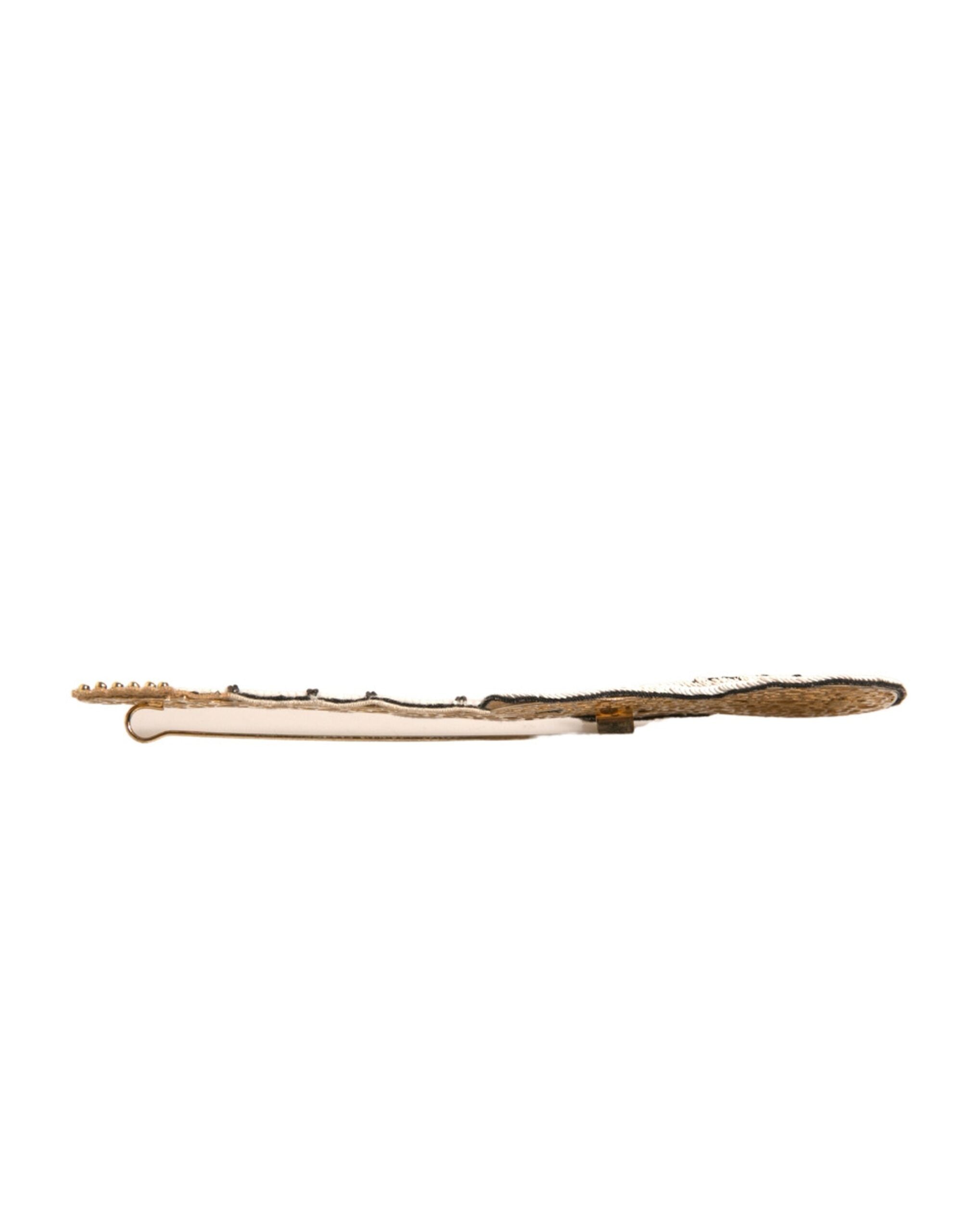 Dolce & Gabbana Gold Brass Beaded Guitar Pin Women's Brooch (Pre-Owned)
