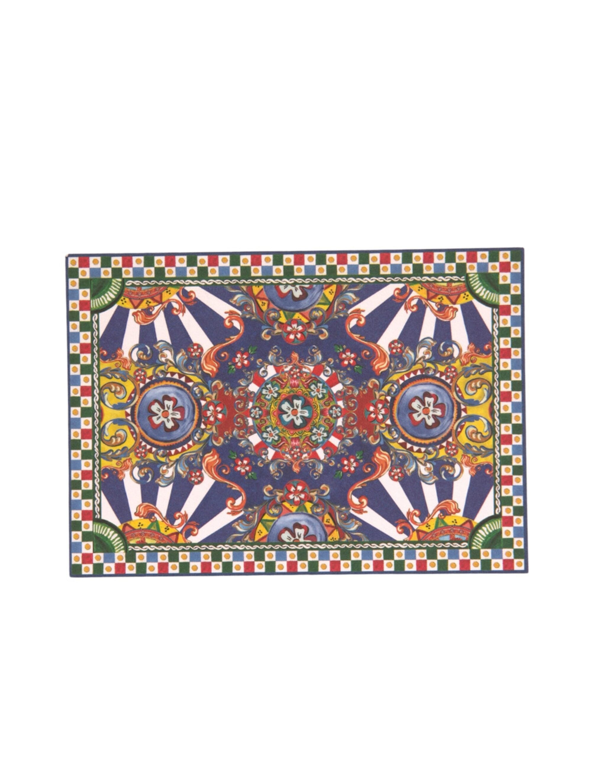Dolce & Gabbana Multicolor Carretto Siciliano Envelope Post Card  Holder