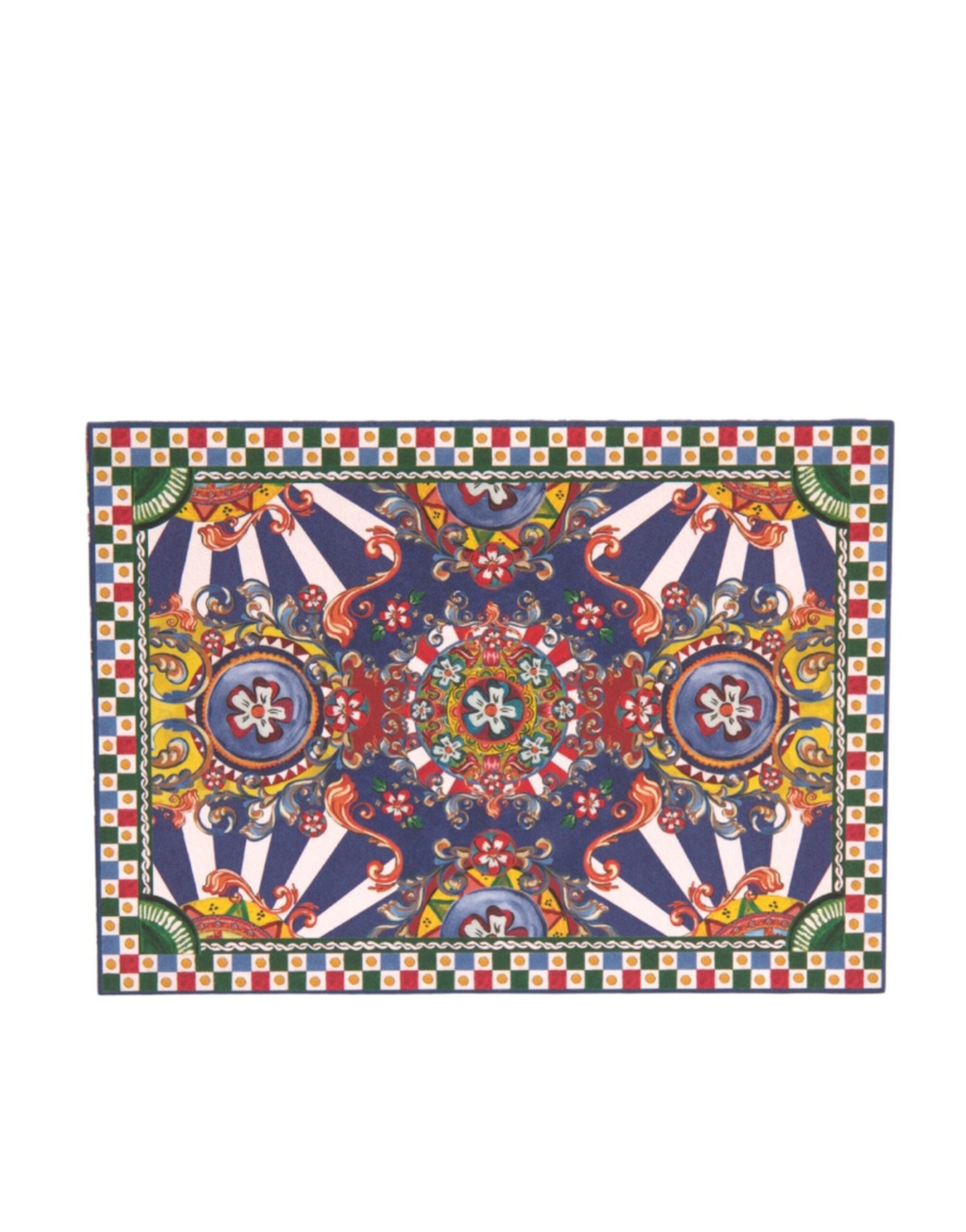 Dolce & Gabbana Multicolor Carretto Siciliano Envelope Post Card  Holder