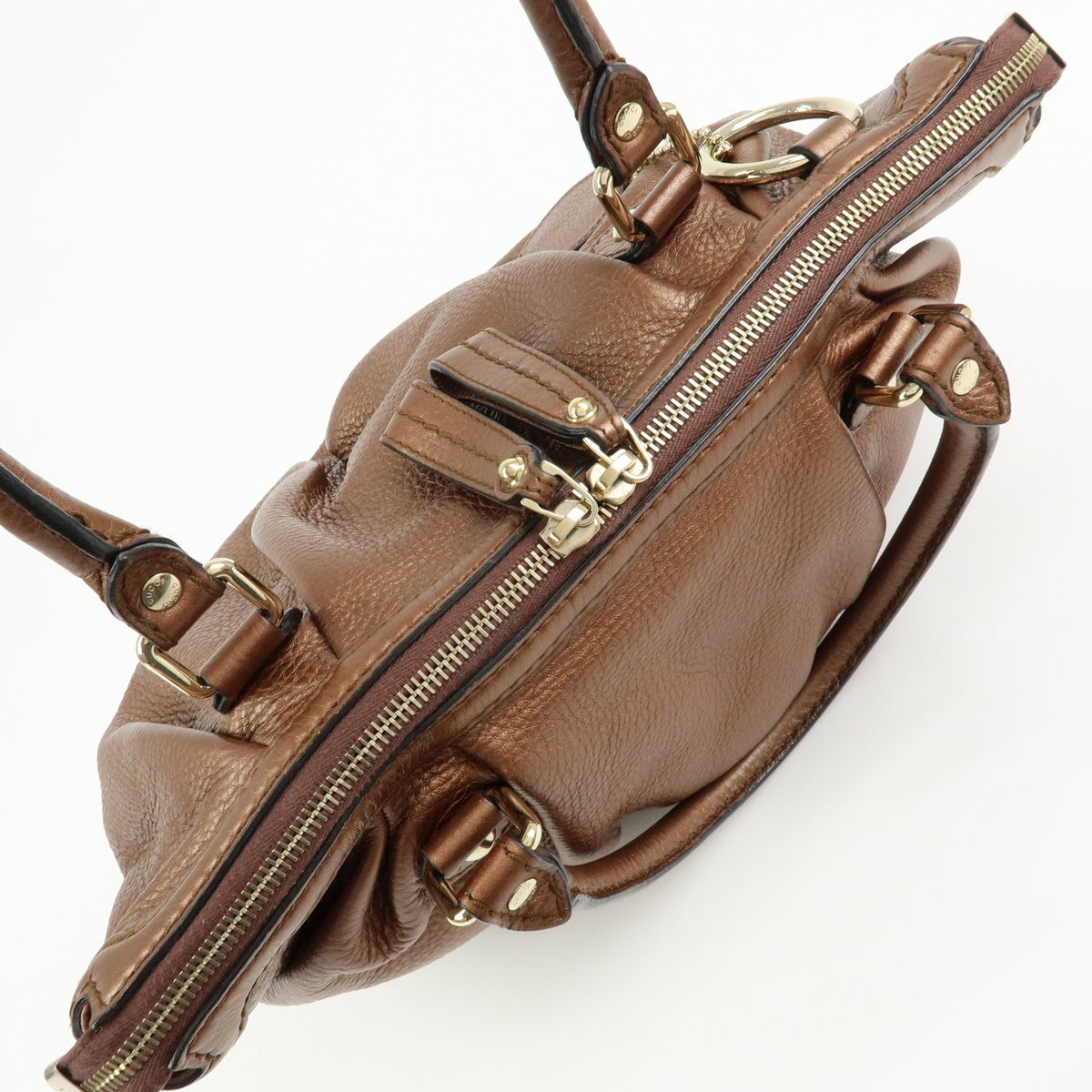 Gucci Sukey Top Handle Satchel Leather Brown Leather Handbag (Pre-Owned)