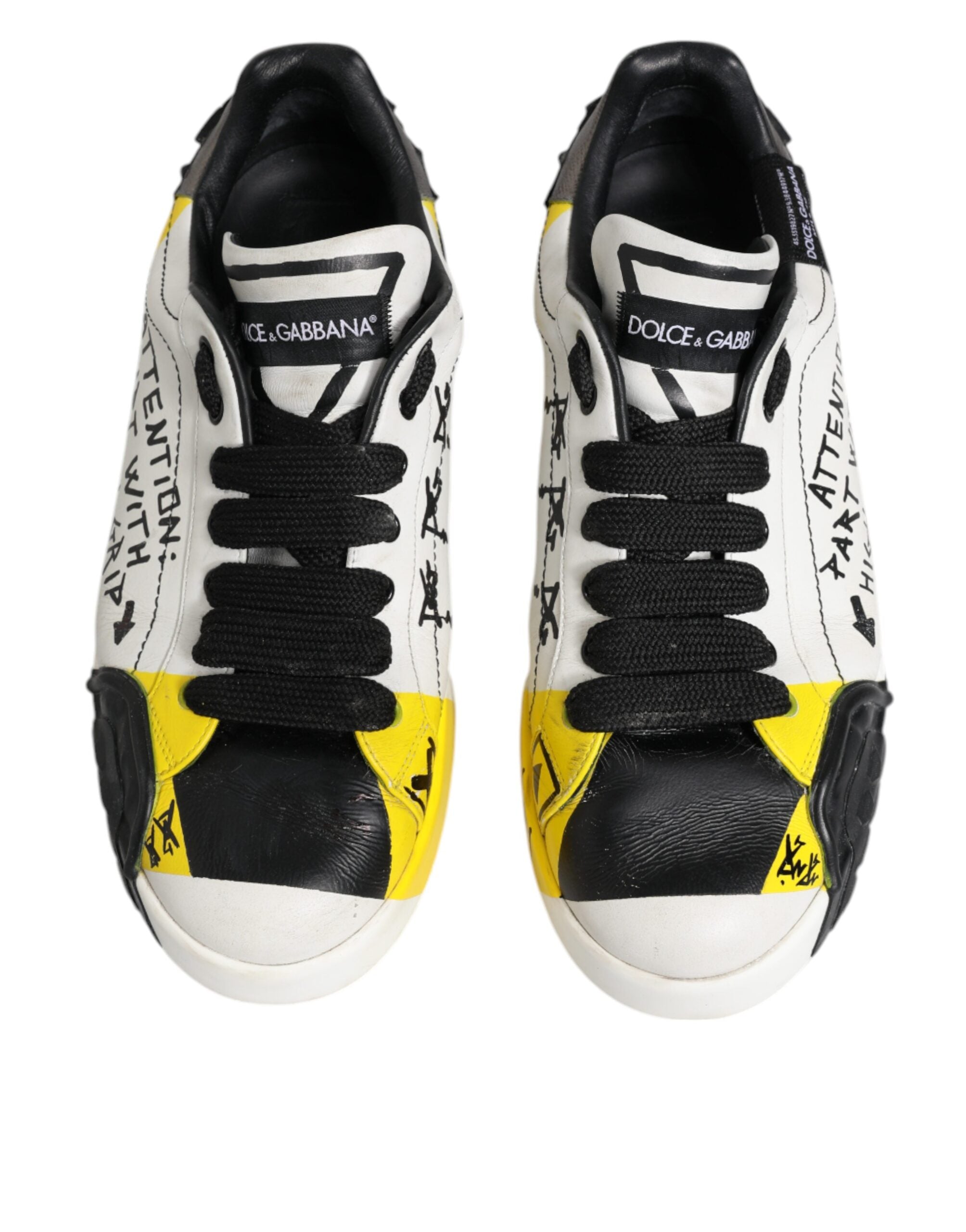 Dolce & Gabbana Multicolor Lettering Portofino Sneakers Men's Shoes (Pre-Owned)