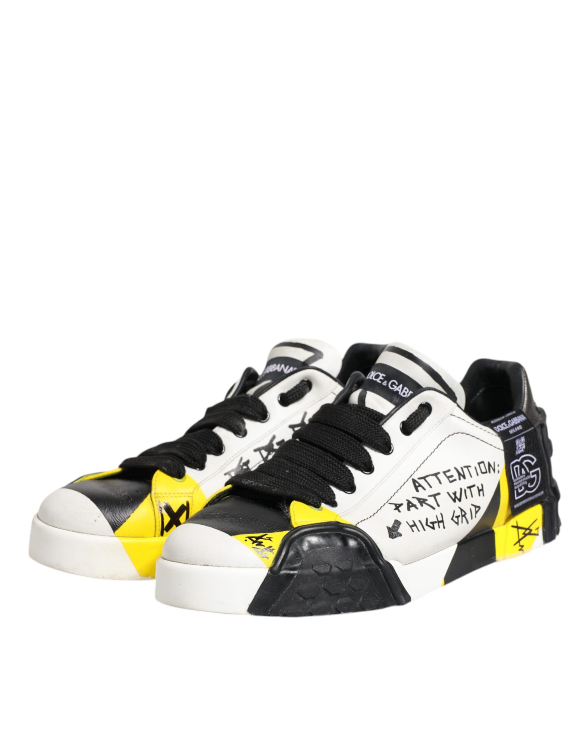 Dolce & Gabbana Multicolor Lettering Portofino Sneakers Men's Shoes (Pre-Owned)