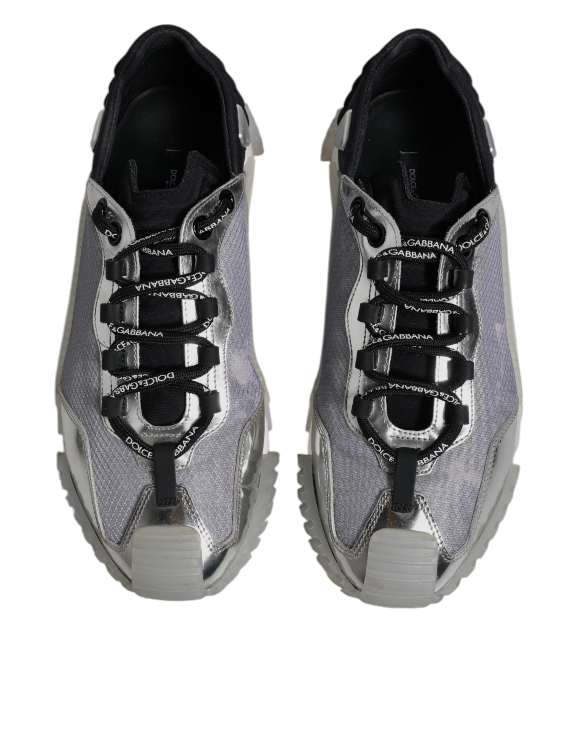 Dolce & Gabbana Silver Black Nylon NS1 Low Top Sneakers Men's Shoes (Pre-Owned)