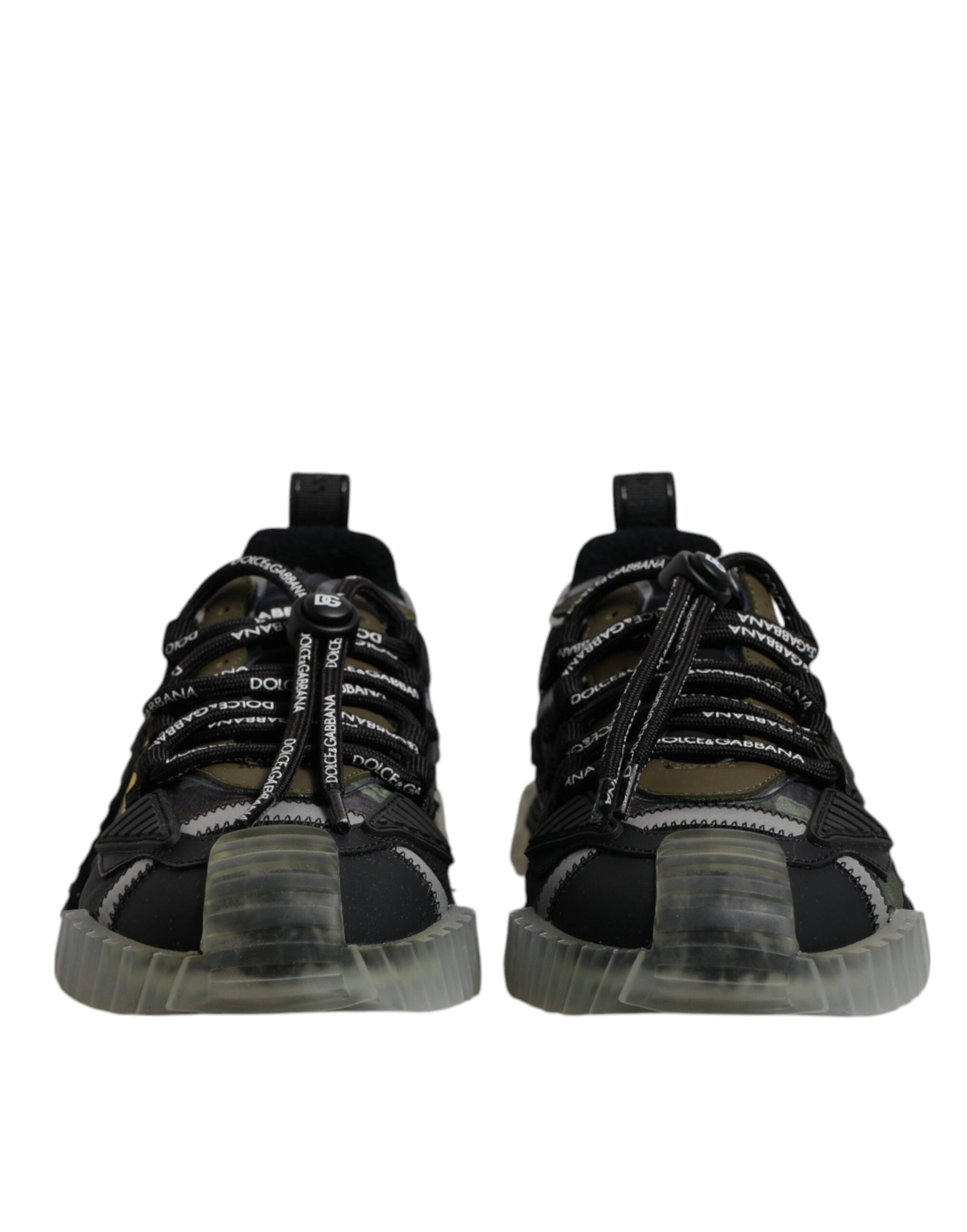 Dolce & Gabbana Black Green Camo NS1 Low Top Sneakers Men's Shoes