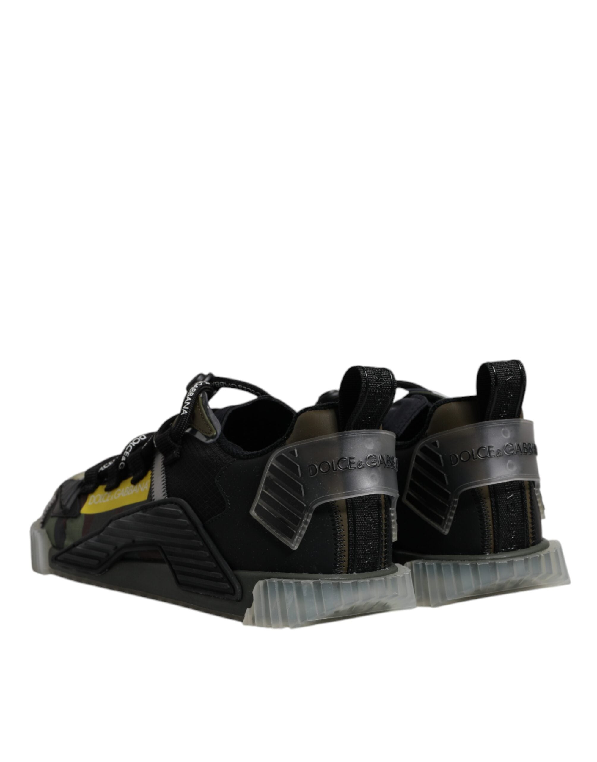 Dolce & Gabbana Black Green Camo NS1 Low Top Sneakers Men's Shoes
