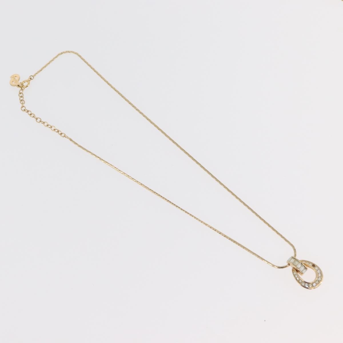 Christian Dior Logo Pendant Metal Gold Metal Necklace Jewelry (Pre-Owned)