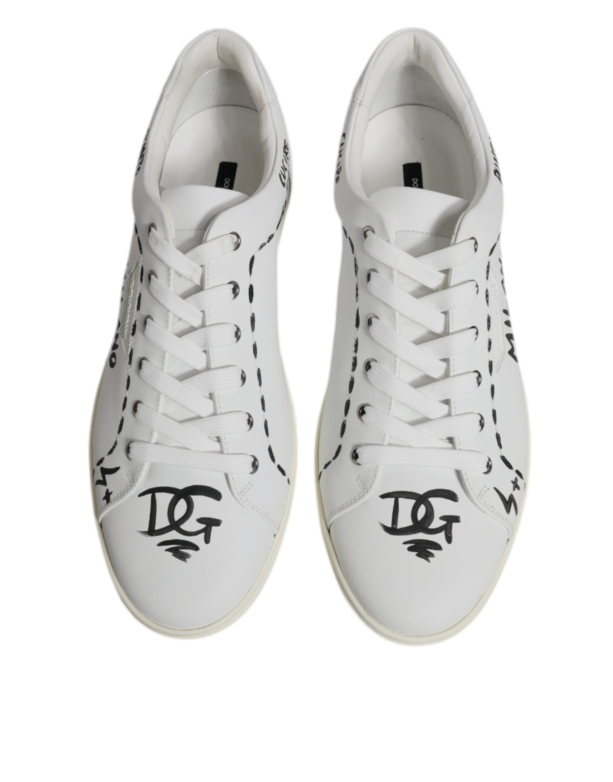 Dolce & Gabbana White Leather Milano Low Top Sneakers Men's Shoes