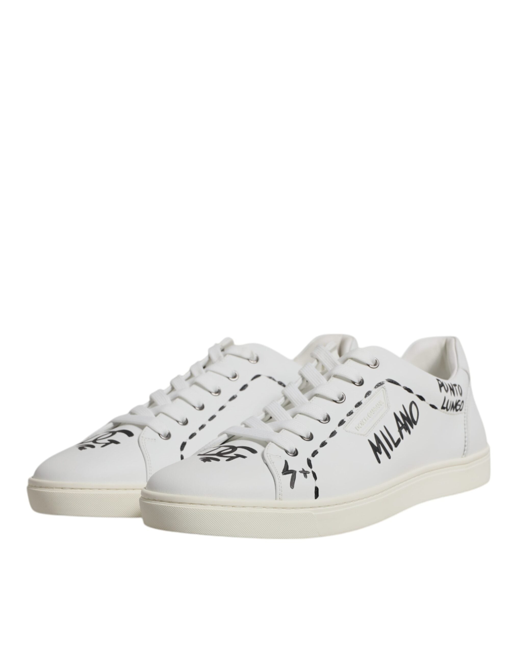 Dolce & Gabbana White Leather Milano Low Top Sneakers Men's Shoes