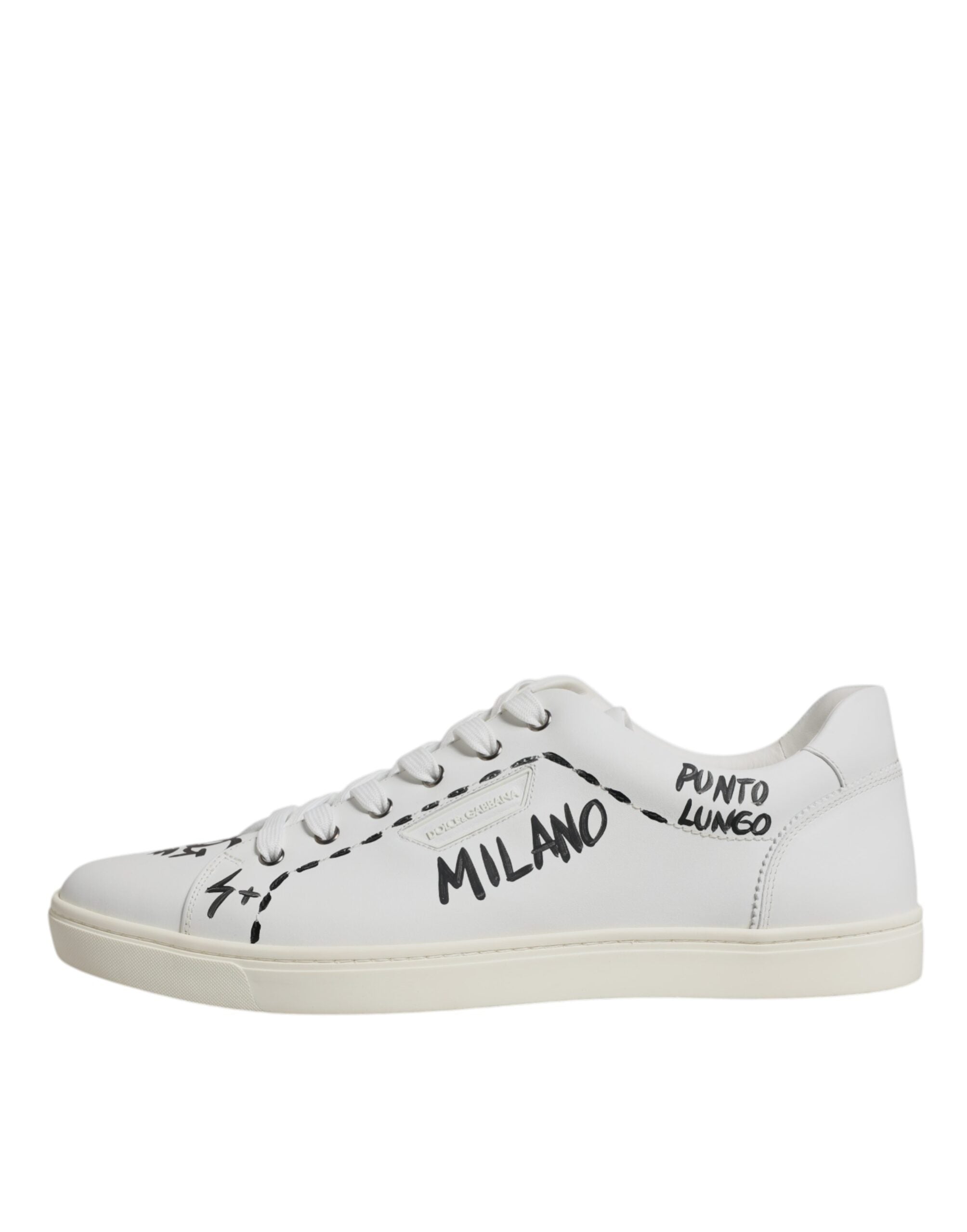 Dolce & Gabbana White Leather Milano Low Top Sneakers Men's Shoes